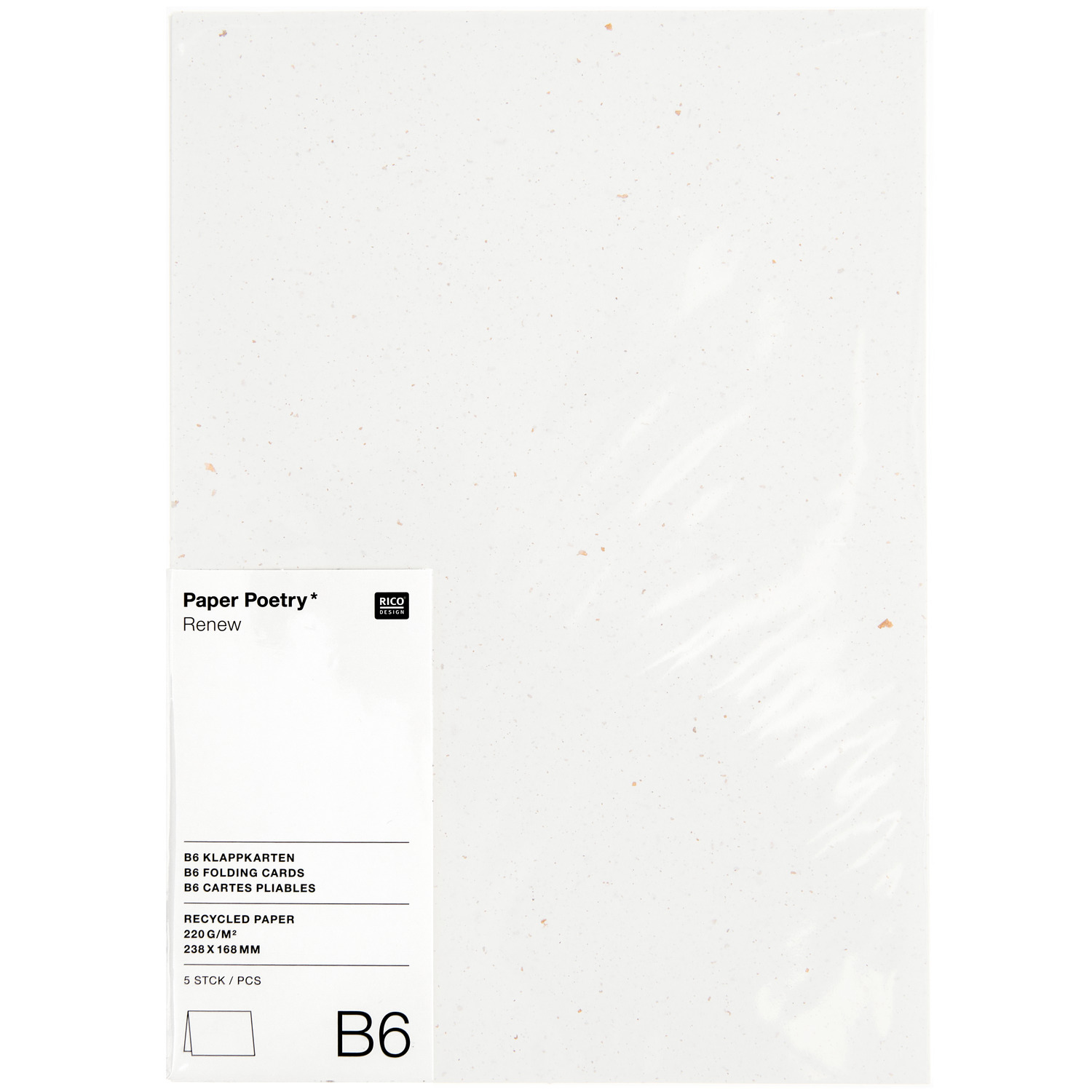 Paper Poetry Renew Karten B6 5 Stück Farbe Offwhite-roségold von Rico Design