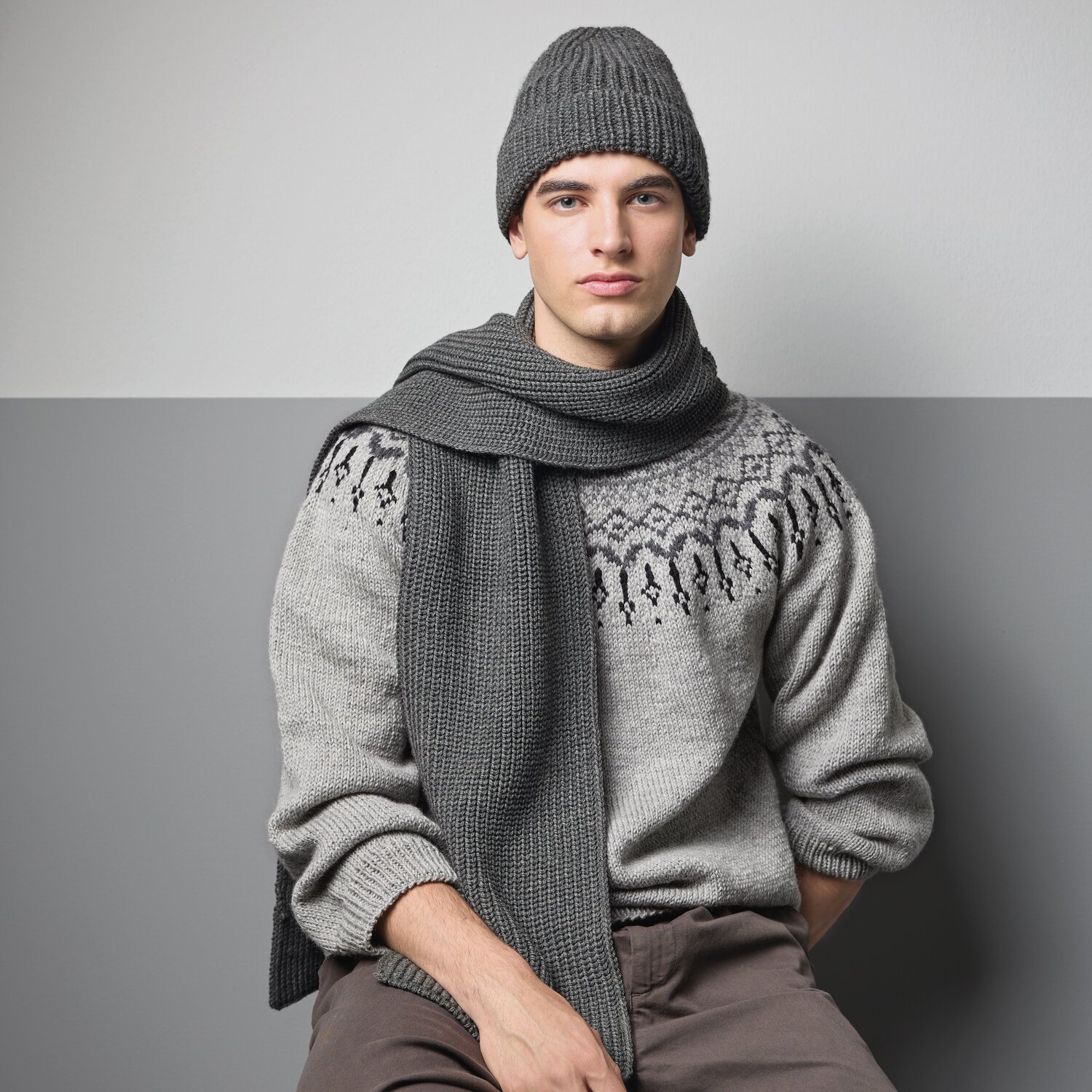 Strickset Schal Modell 18 aus Made by Me Men No. 3 von Rico Design