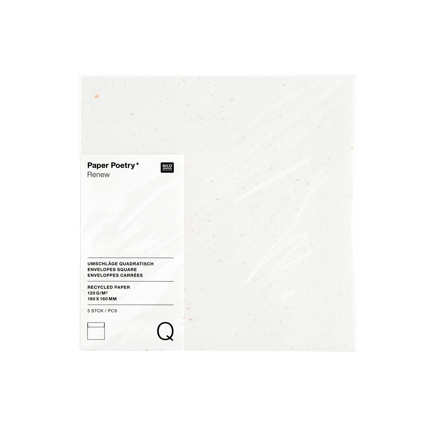Paper Poetry Renew Umschläge Quadratisch 5 Stück Farbe Offwhite-roségold von Rico Design