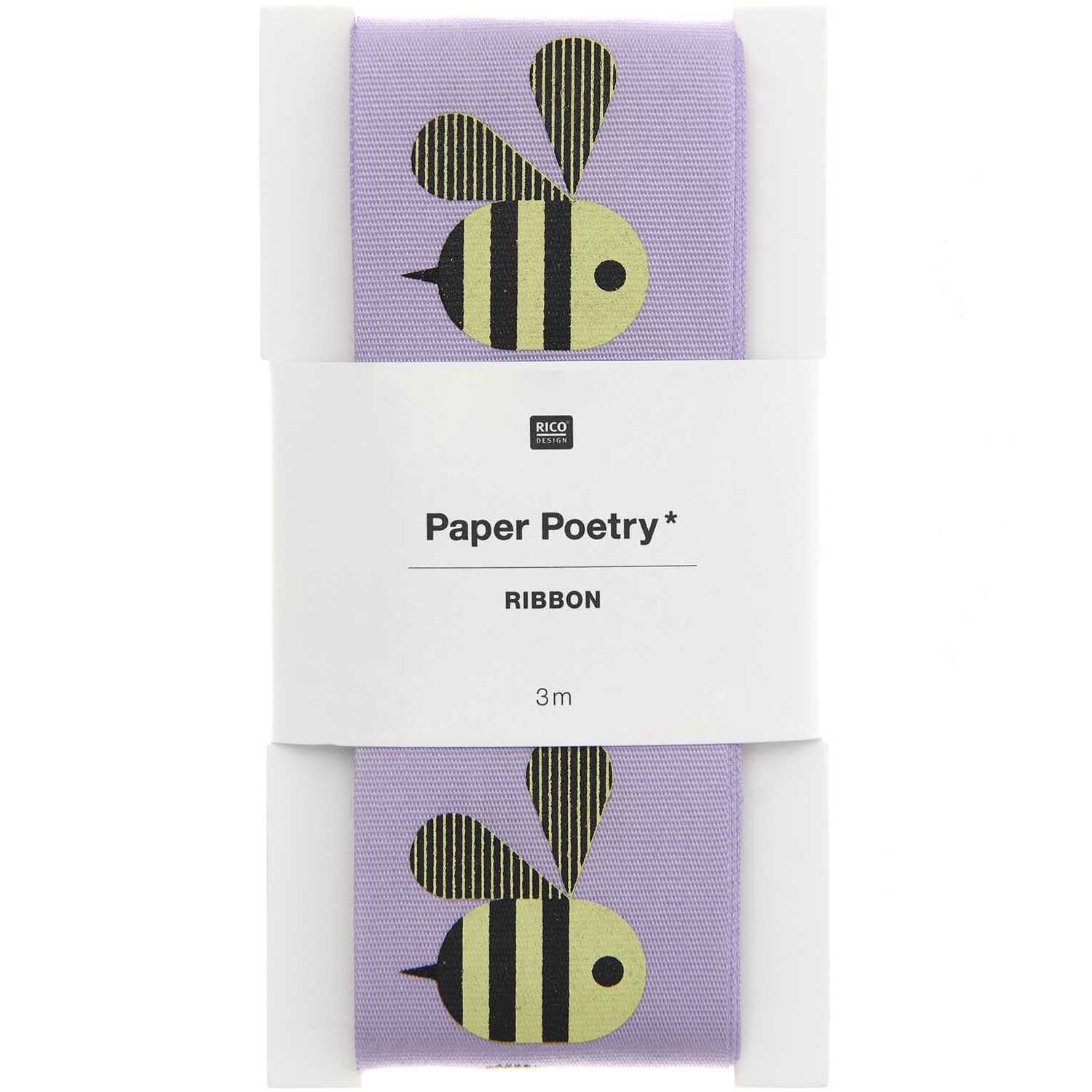 Paper Poetry Taftband Bienen 38mm 3m von Rico Design