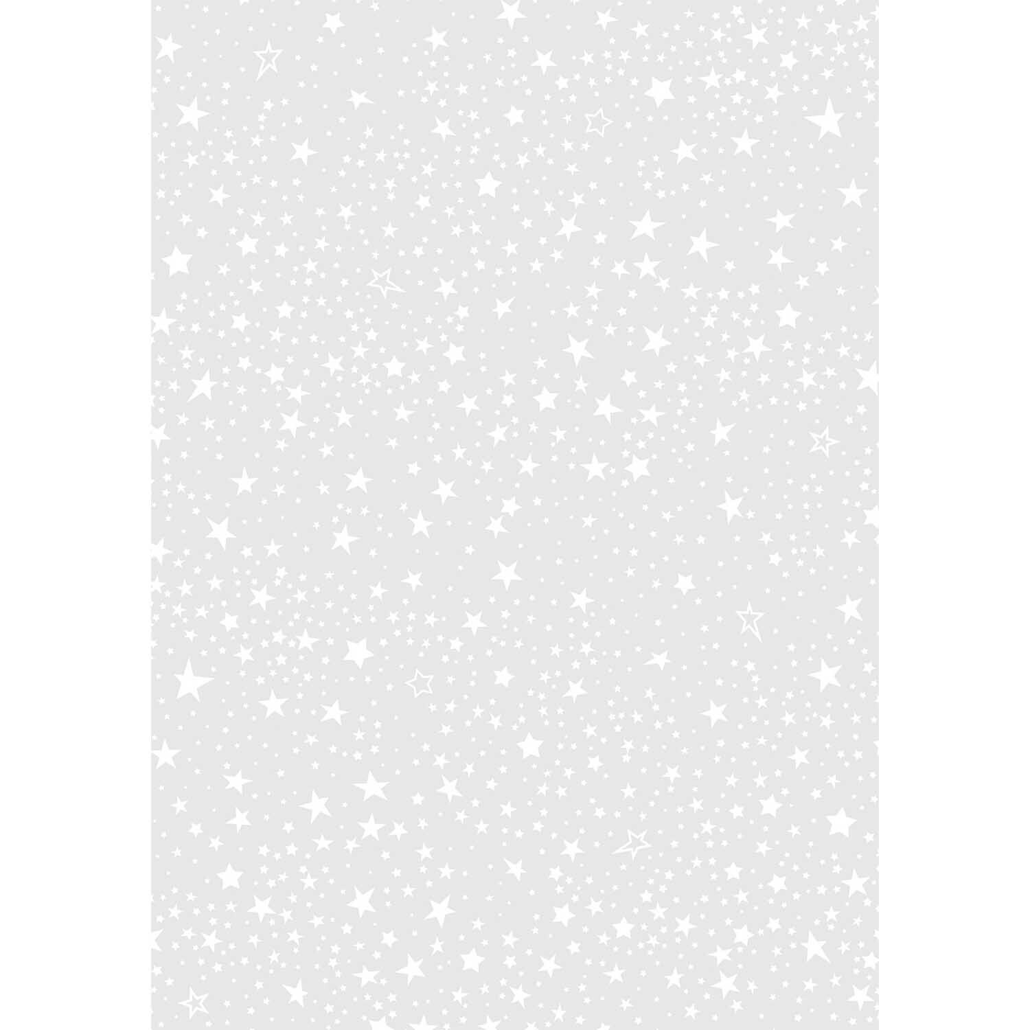 Transparentpapier Sterne 50x70cm zeigt ein weißes Design mit vielen kleinen Sternen, ideal für kreative Projekte.