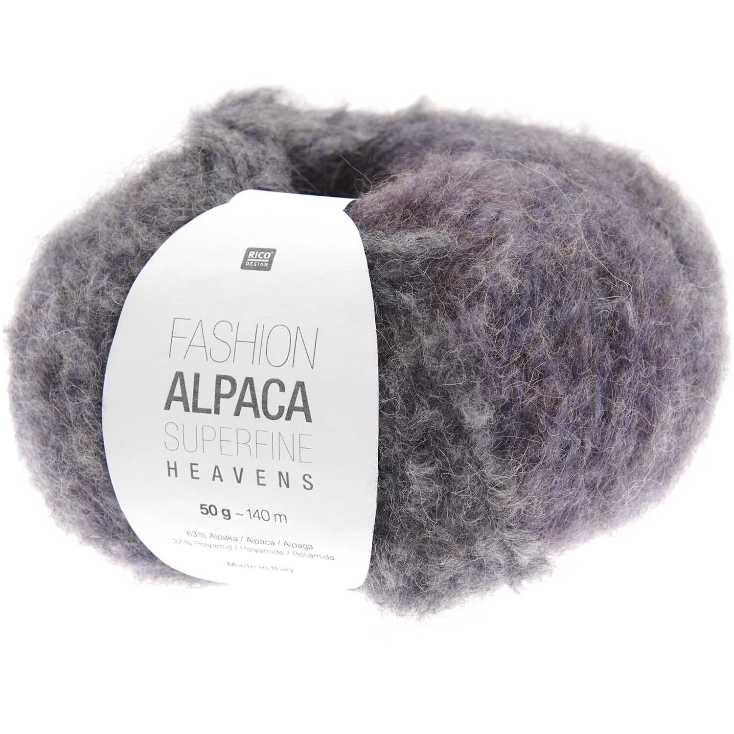 Fashion Alpaca Superfine Heavens Strickset Poncho Modell 29, weiches Garn in Waldtönen, 50g Knäuel von Rico Design.