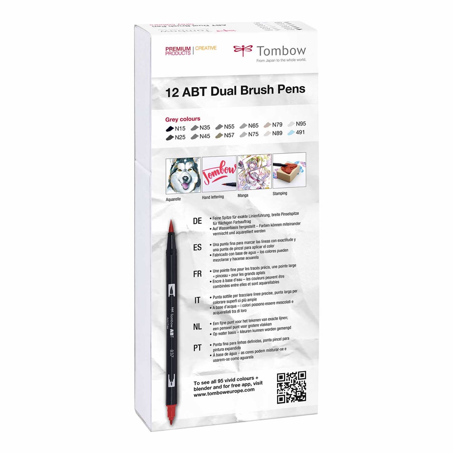 ABT Dual Brush Pen Grautöne 12er Set von Royal Talens