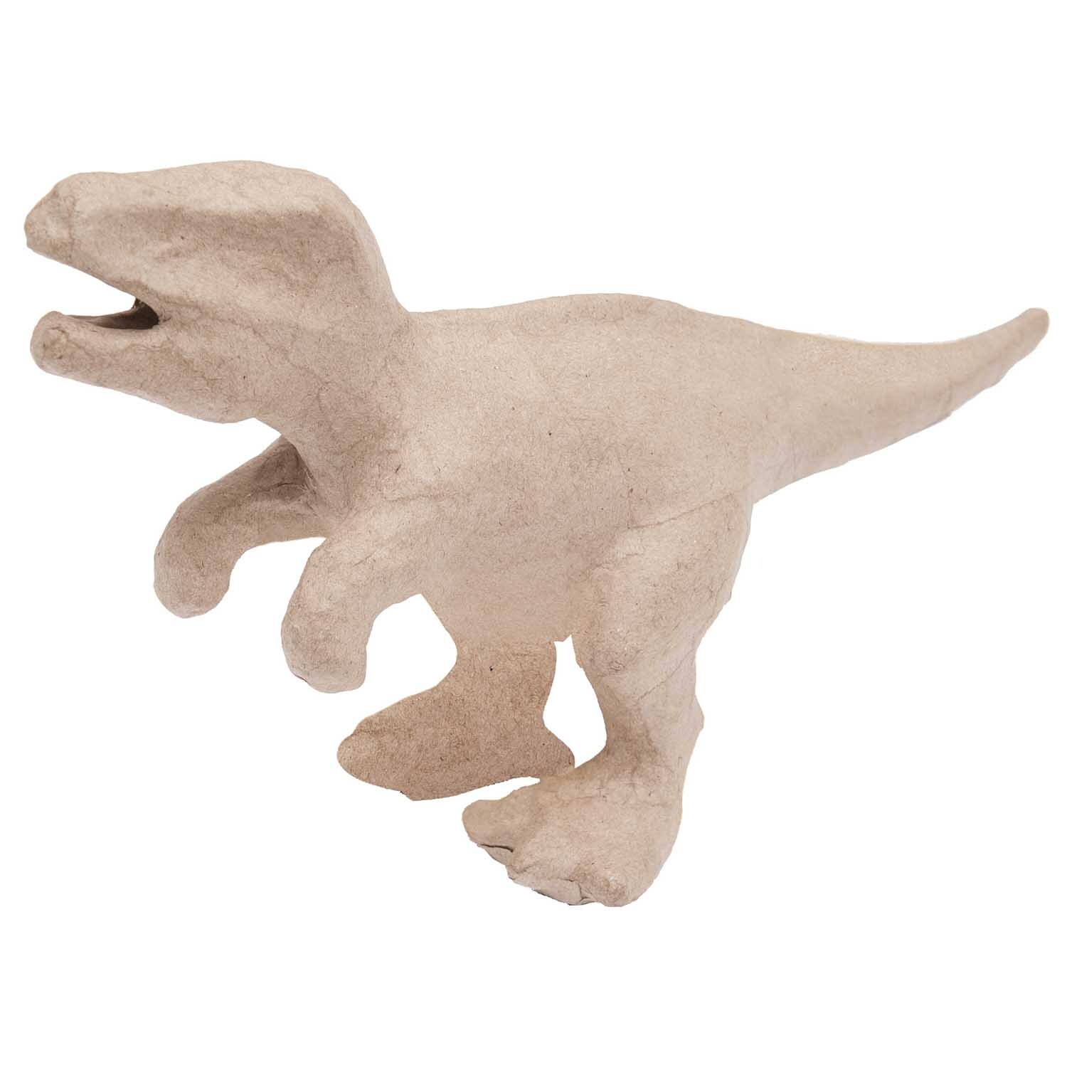 Pappmaché T-Rex 28x14,5x9,5cm von Rico Design: Naturfarbener Dinosaurier aus Pappmaché in dynamischer Pose.