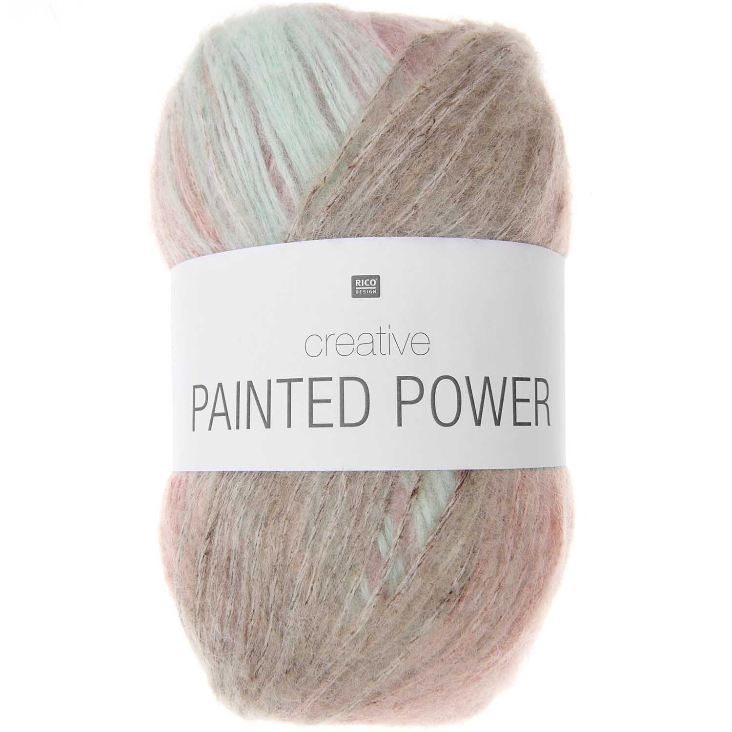 Creative Painted Power Strickgarn in Pastellfarben von Rico Design, ideal für vielseitige Strickprojekte.