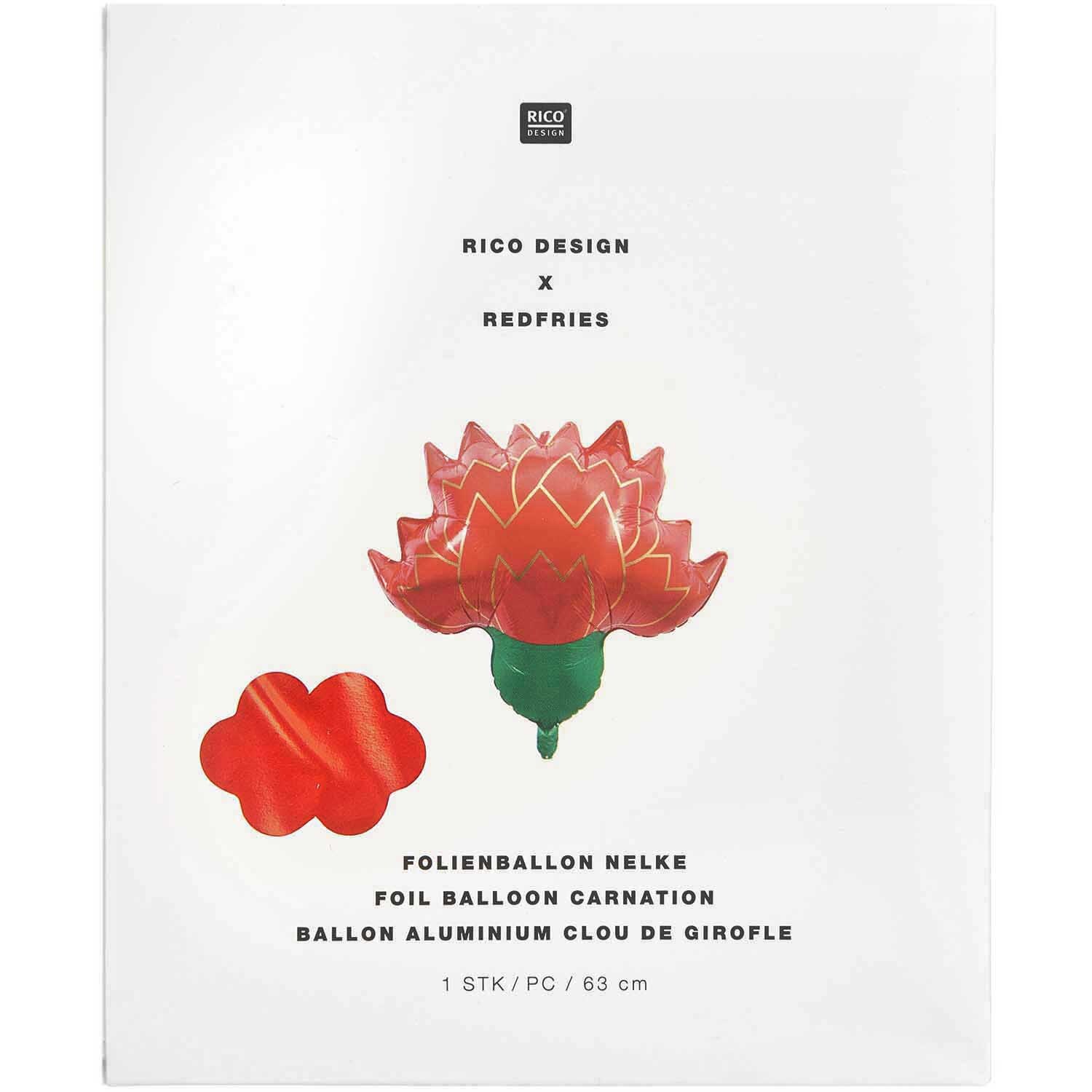 Rico Design x Redfries Folienballon Nelke 68x65cm von Rico Design