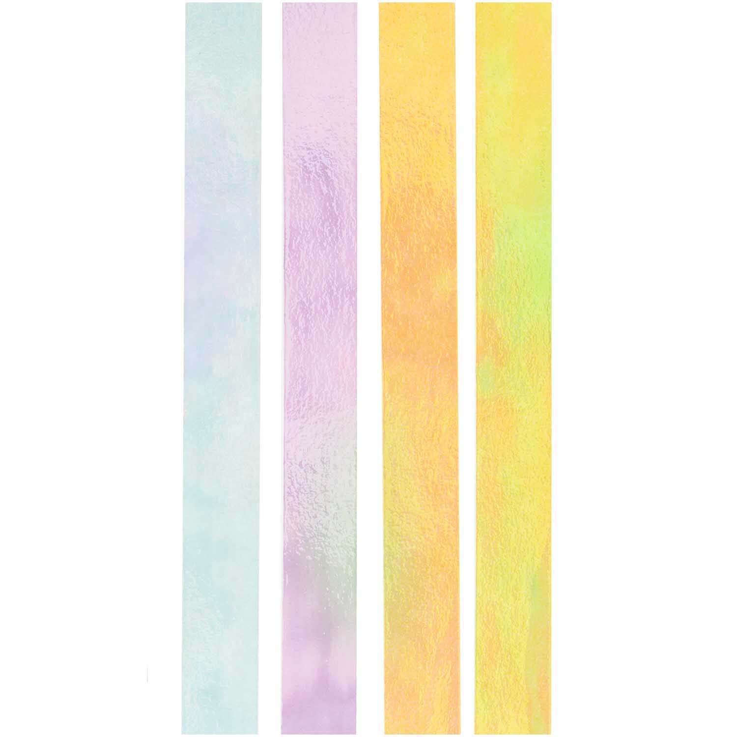 Paper Poetry Tape Set irisierend pastell zeigt vier schimmernde, mehrfarbige Klebebänder von Rico Design.