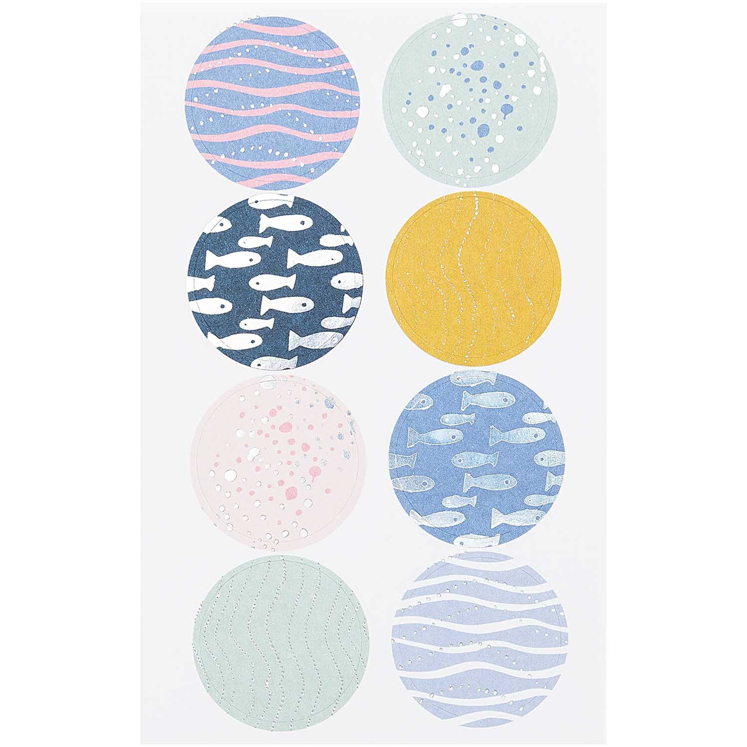 Paper Poetry Sticker Fische 80 Stück von Rico Design. Runde Sticker mit Fischmotiven in verschiedenen Farben.