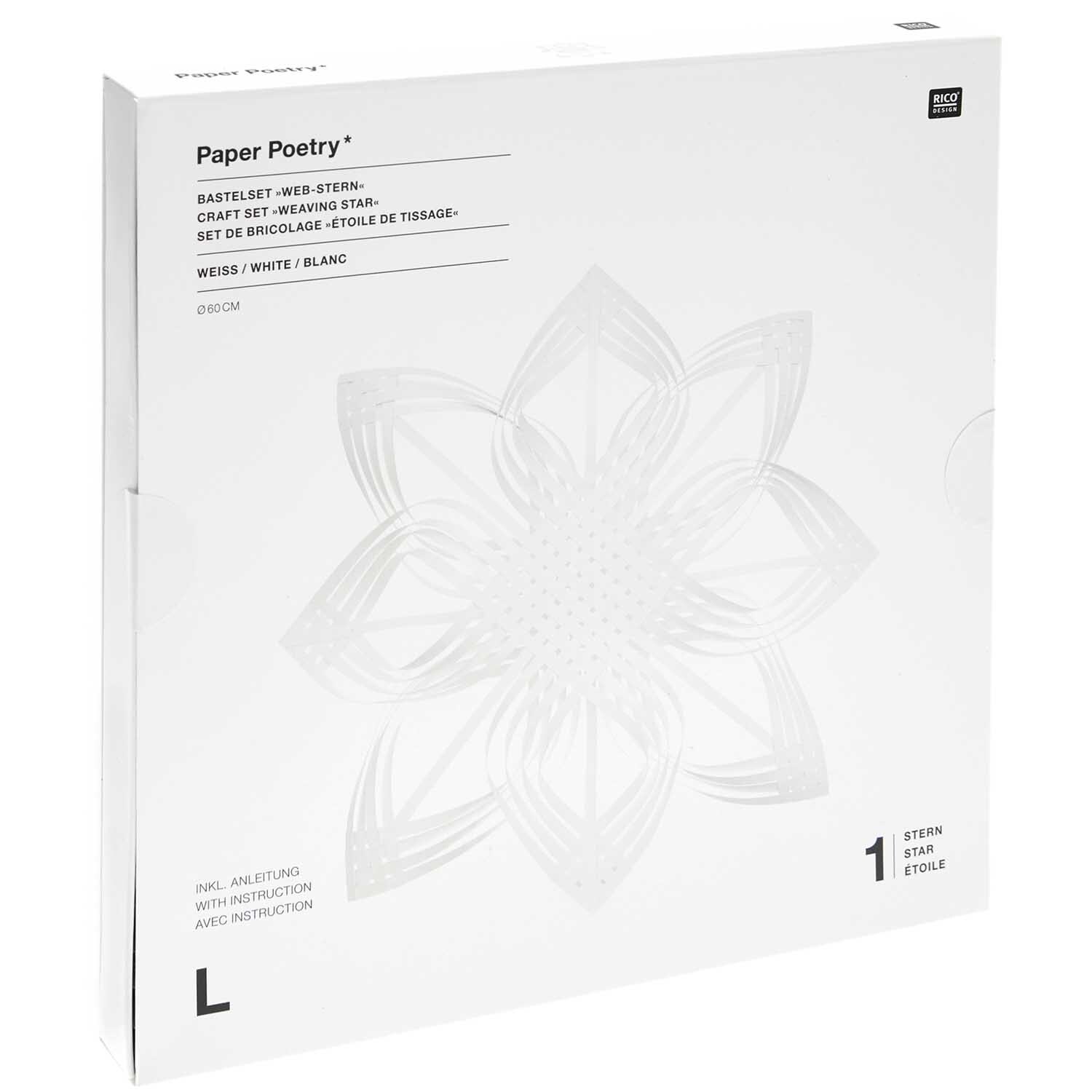 Paper Poetry Web-Stern Größe L 270g/m2 Farbe Weiß von Rico Design