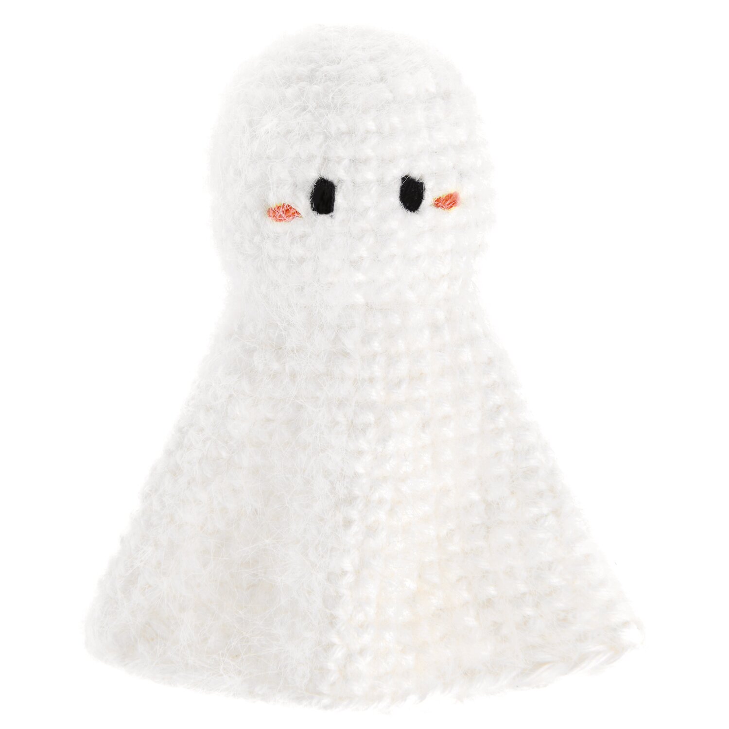 Ricorumi In the Meadow Creative Ricorumi dk Häkelgeist aus flauschigem Garn mit schwarzen Augen, orangefarbenen Wangen und weißem, glockenförmigem Körper, 25g
