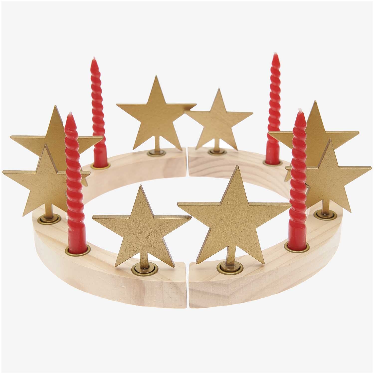 Adventskranzfiguren Stern 8 Stück Farbe Gold von Rico Design