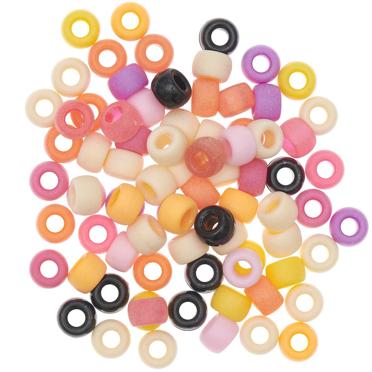 itoshii - Ponii Beads Frucht Mix 9x6mm 80 Stück, bunte Perlen von Rico Design in lebhaften Fruchtfarben. Ideal für kreative Bastelprojekte.