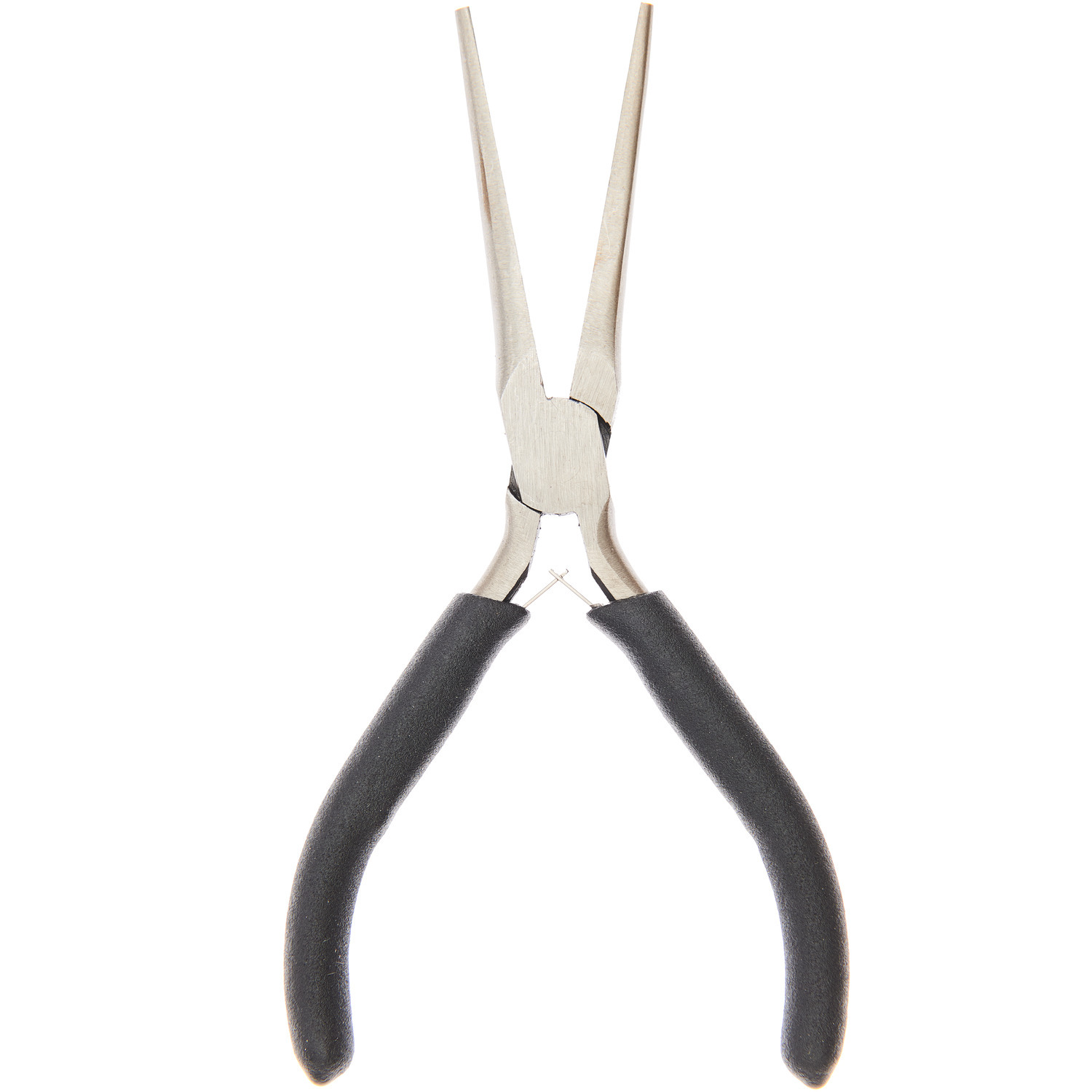 Flachzange glatt lang von Rico Design mit schwarzen Griffen, ideal für präzise Arbeiten.