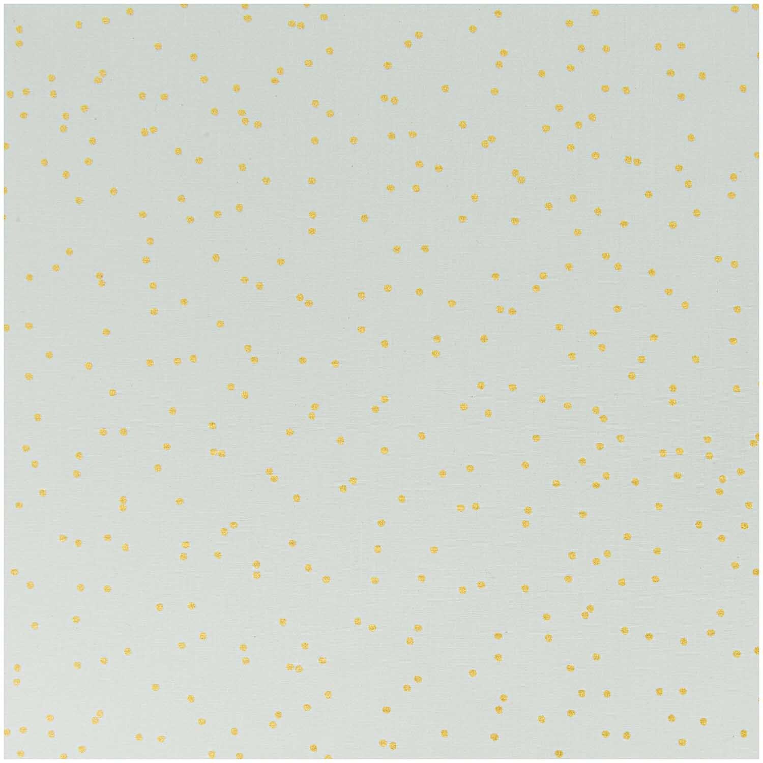 Stoff Punkte mint-gold 140cm von Rico Design zeigt ein dezentes Punktmuster auf mintfarbenem Hintergrund.