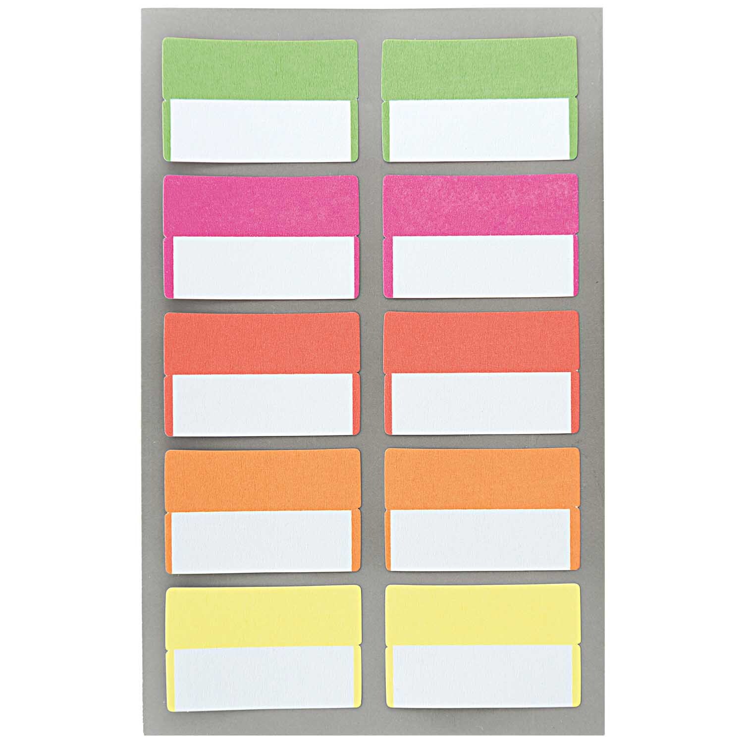 Paper Poetry Office Sticker Register Etiketten in Neonfarben, 40x25mm, 4 Bogen von Rico Design.