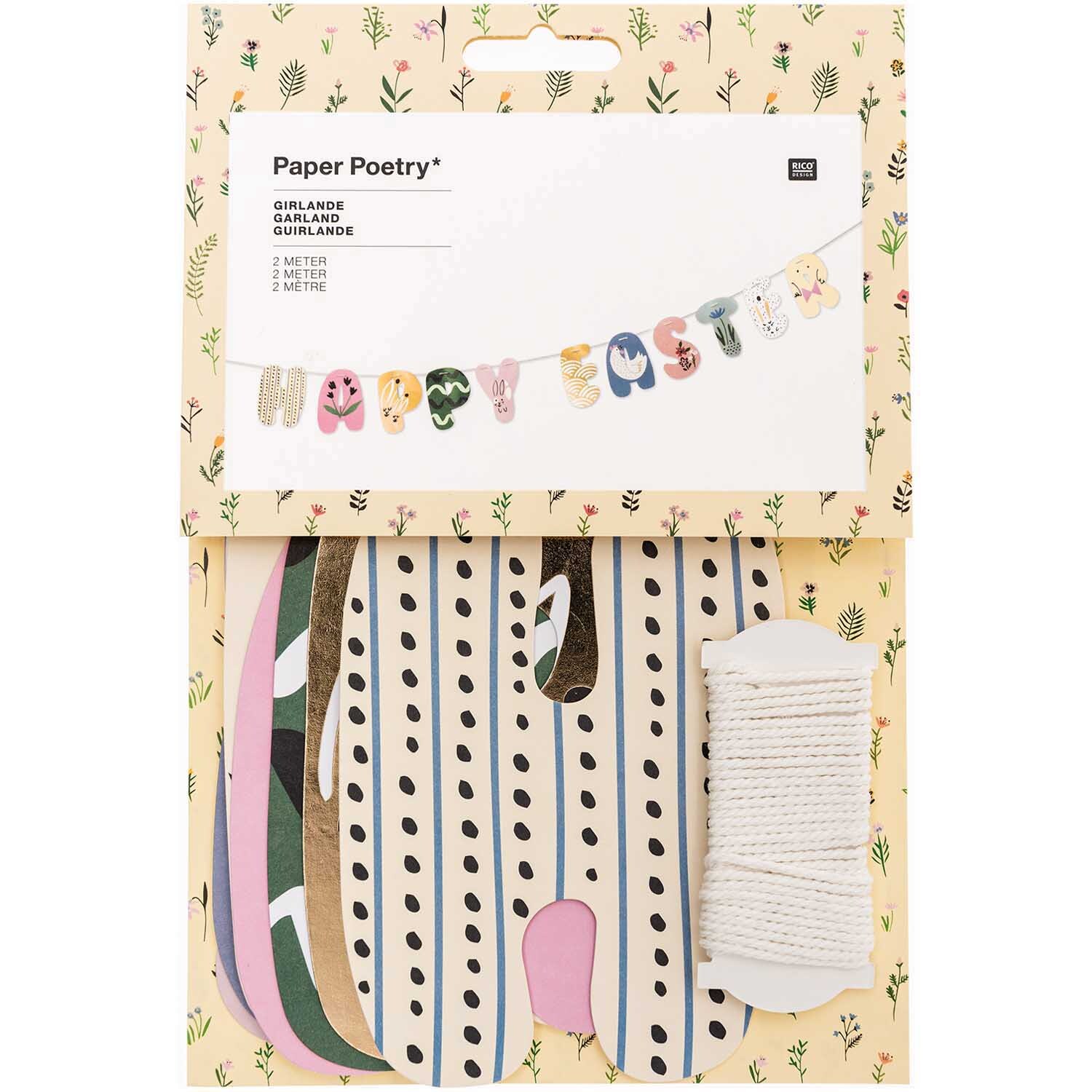 Paper Poetry Girlande Happy Easter 3m von Rico Design