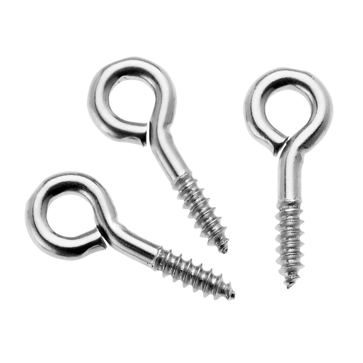 Ringschrauben geschlossen 8x3mm, 24 Stück. Drei silberne Schrauben von Glorex auf weißem Hintergrund. Ideal für vielseitige Befestigungen.