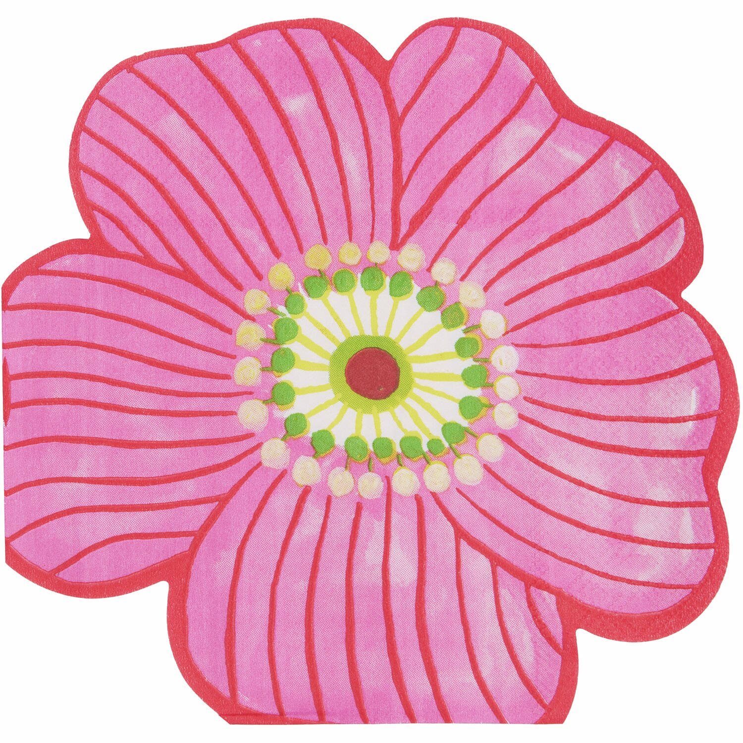 Servietten Blume Pink: Florale Servietten in leuchtendem Pink, 32x30,5cm, 20 Stück, ideal für fröhliche Anlässe.