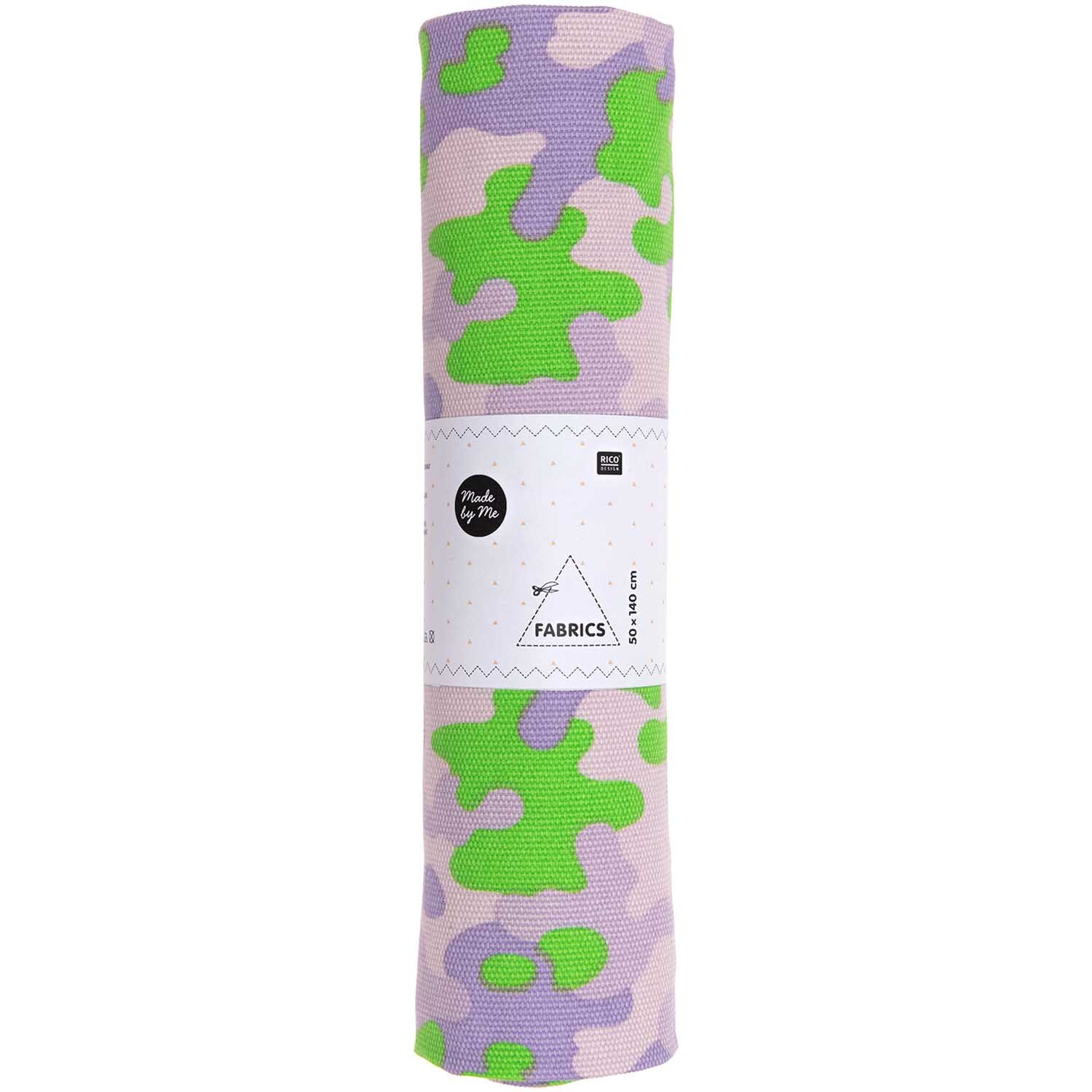 Stoffabschnitt Canvas Camouflage grün-lila 50x140cm von Rico Design