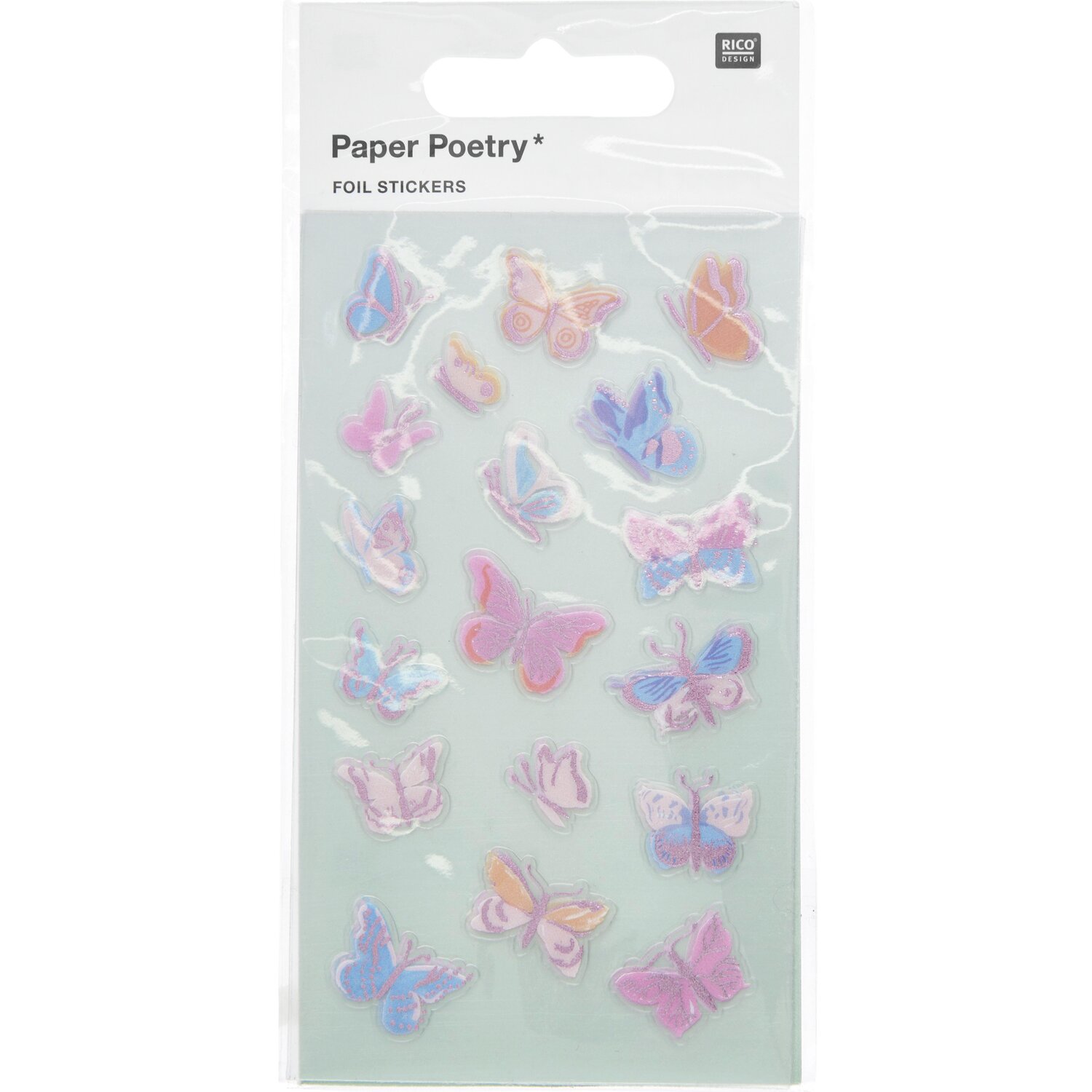 Paper Poetry Foliensticker Schmetterlinge 4 Bögen von Rico Design
