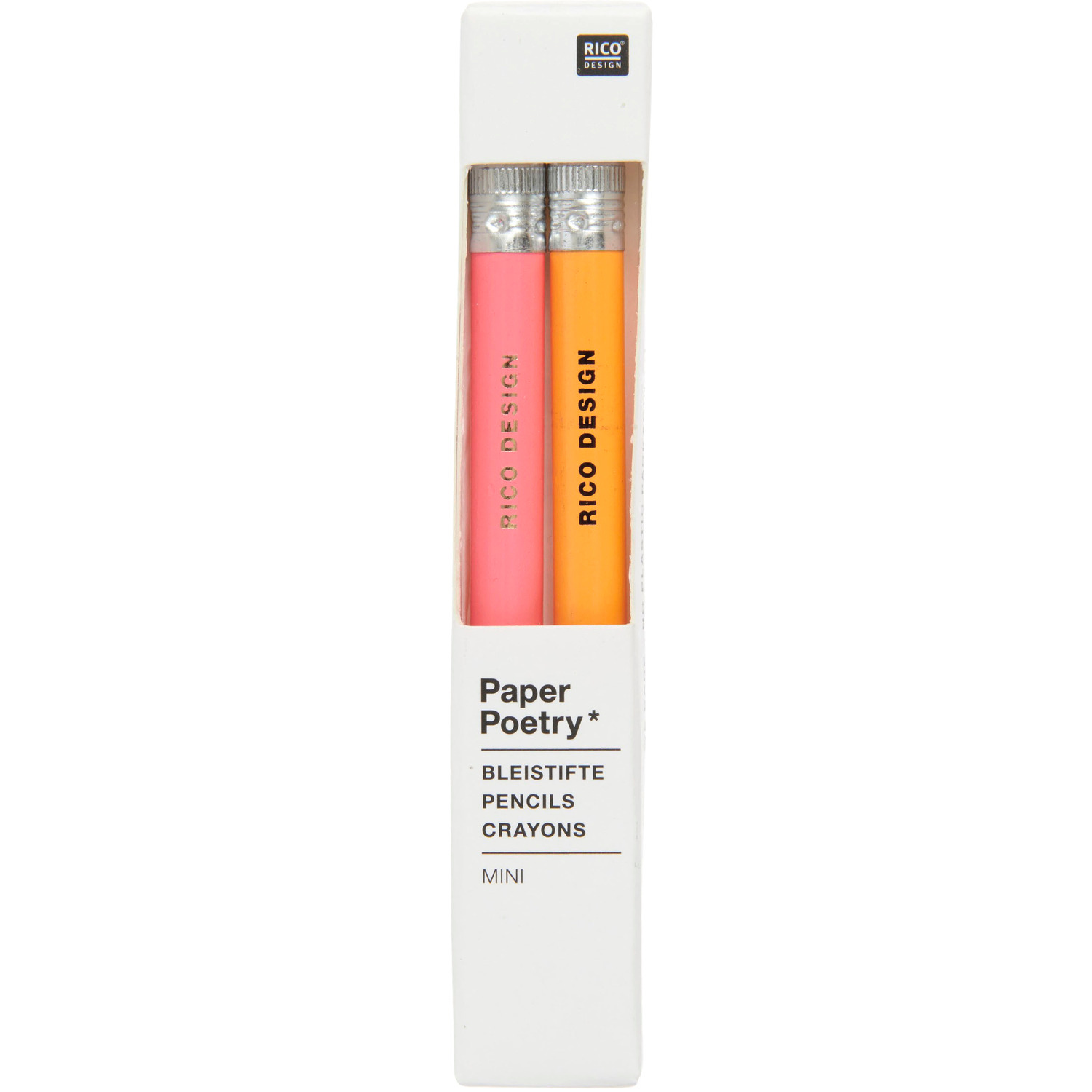 Paper Poetry Mini-Bleistiftset Pink/Orange 2 Stück von Rico Design