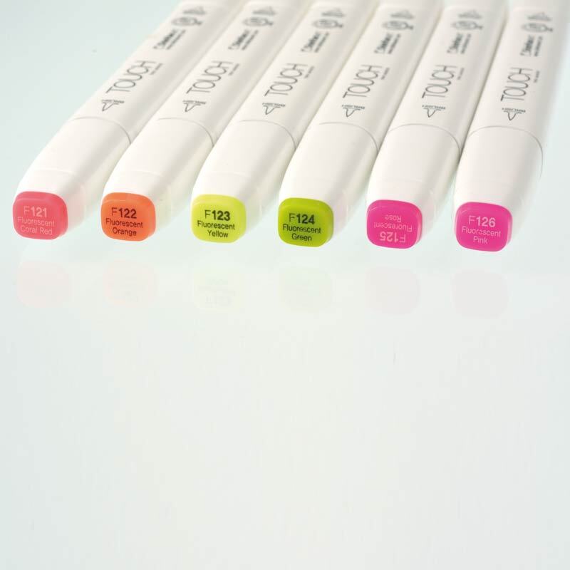 Twin Brush Marker Flourescent 6er Set von Art Select 