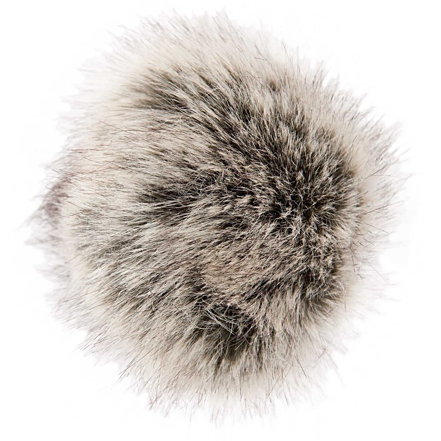 Kunstfellbommel Premium von Rico Design, 10cm, zeigt weiches, dichtes Fell in Schwarz-Natur.