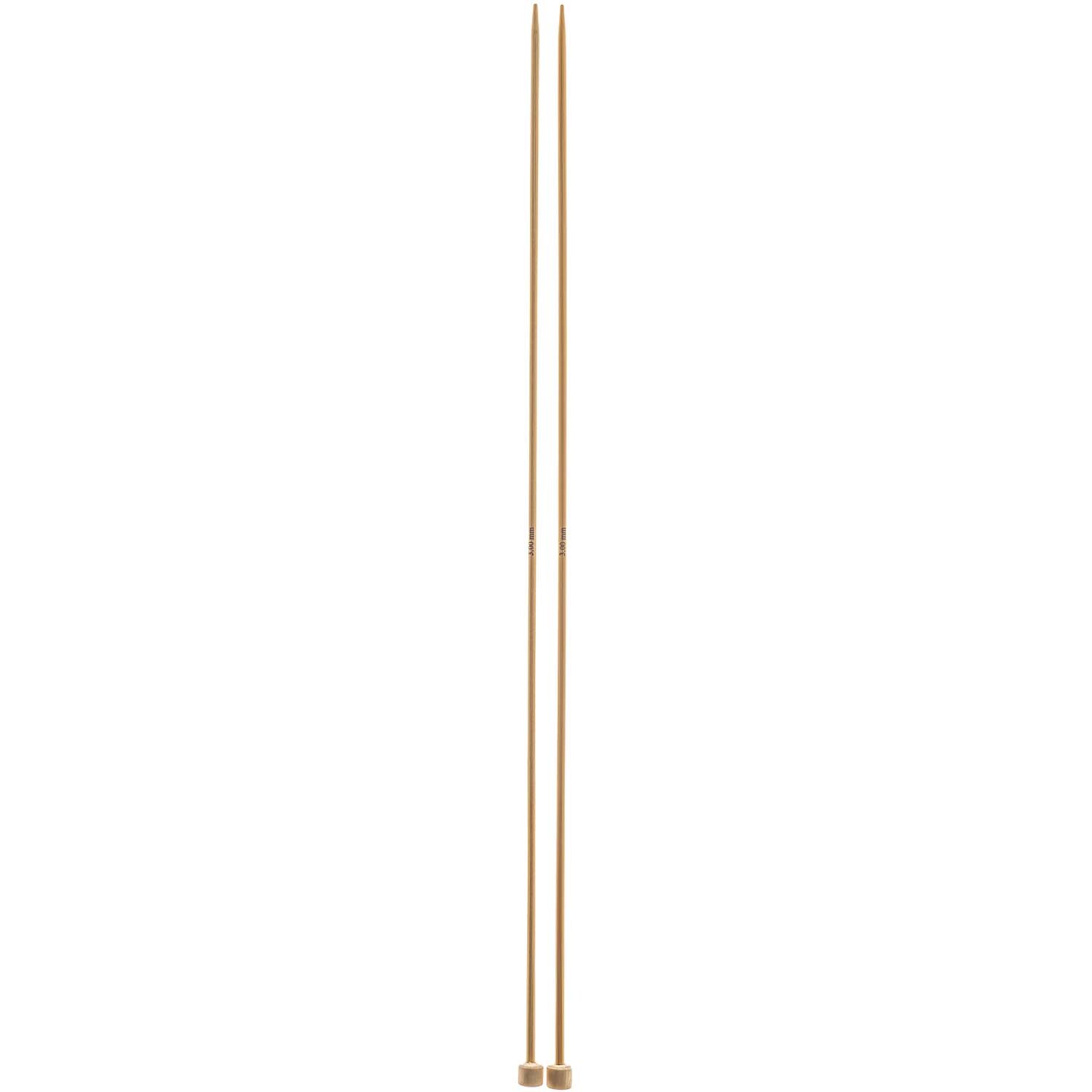 Jackenstricknadeln 33cm Bambus von Rico Design, aus hellem Bambus, ideal für Strickprojekte.