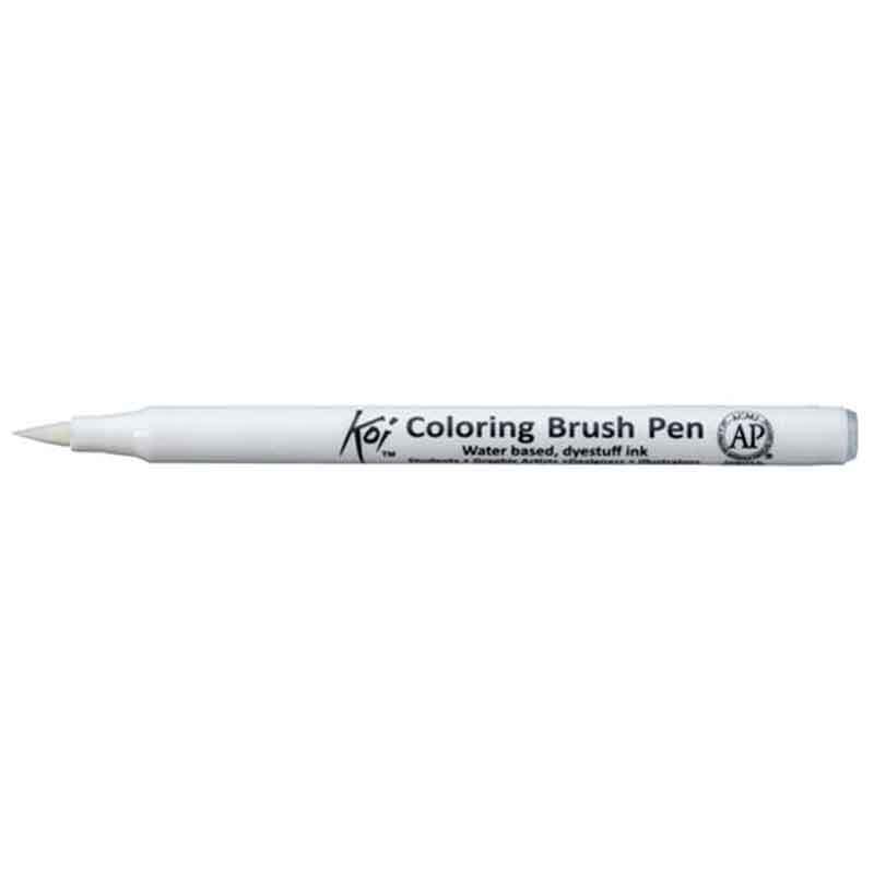 Coloring Brush Pen von Koi, weiß, mit feiner Spitze, ideal zum Mischen von Farben und kreativen Projekten.