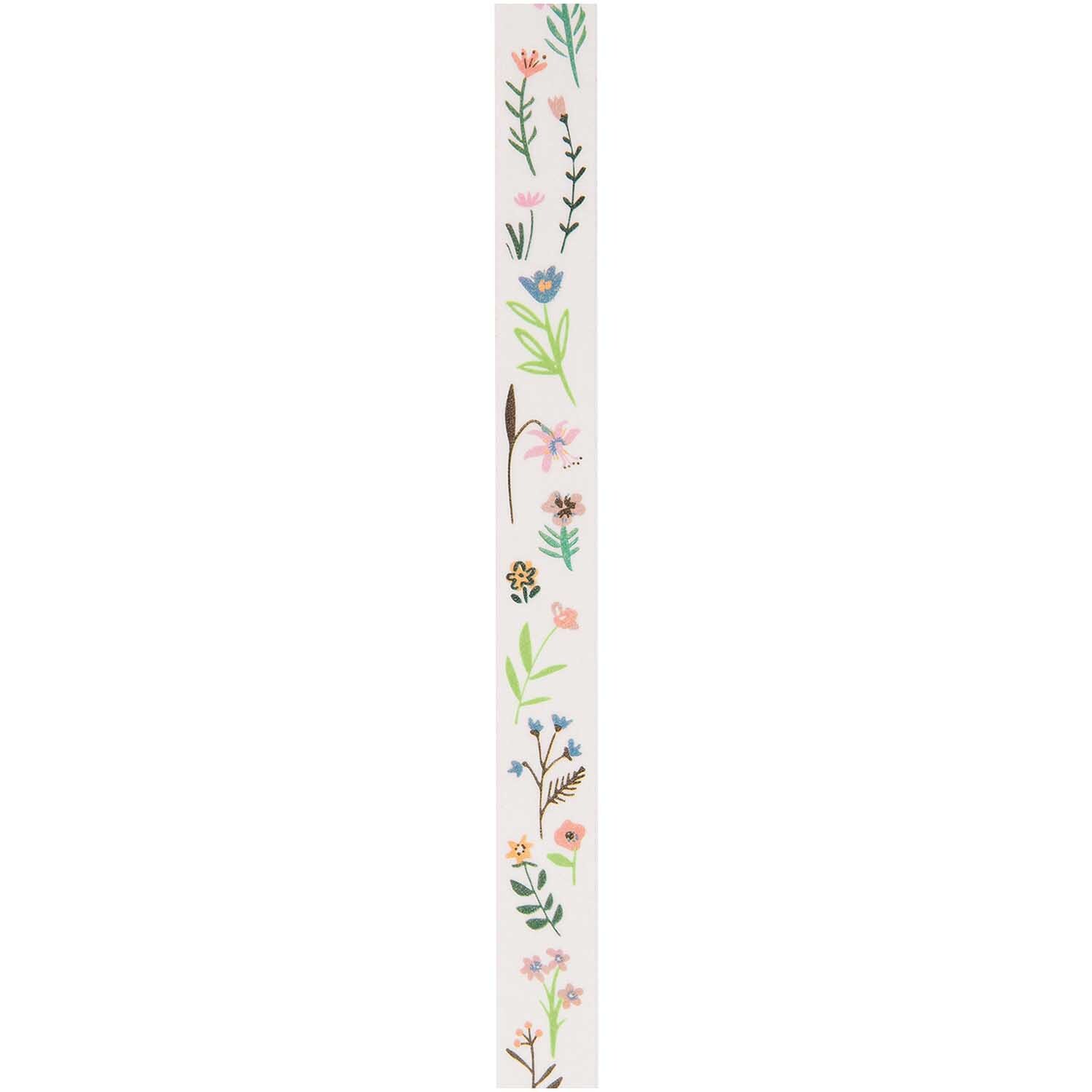 Paper Poetry Tape Bunny Hop Streublumen mit floralen Mustern, 1,5 cm breit, 10 m lang, von Rico Design.