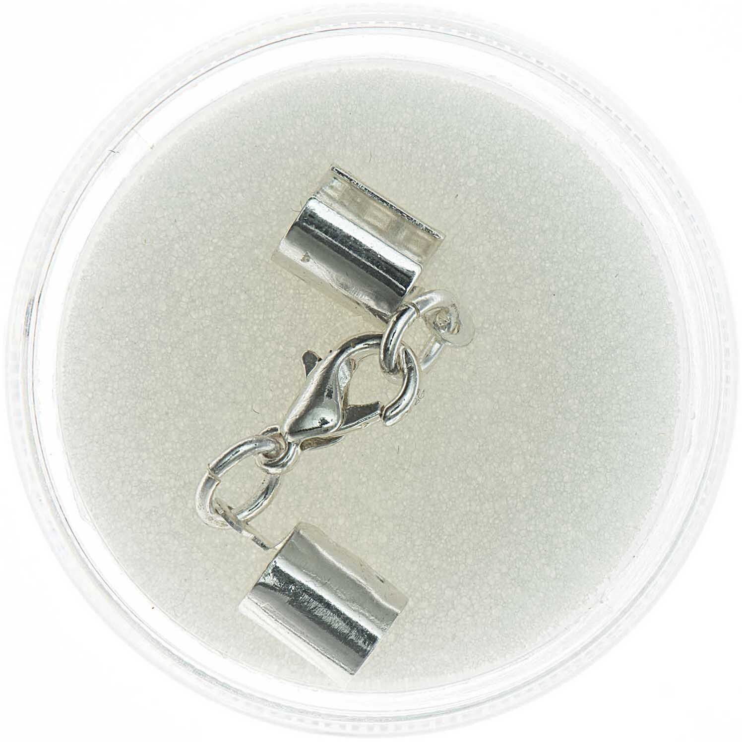Lederbandverschluss Karabiner silber 8mm von Rico Design