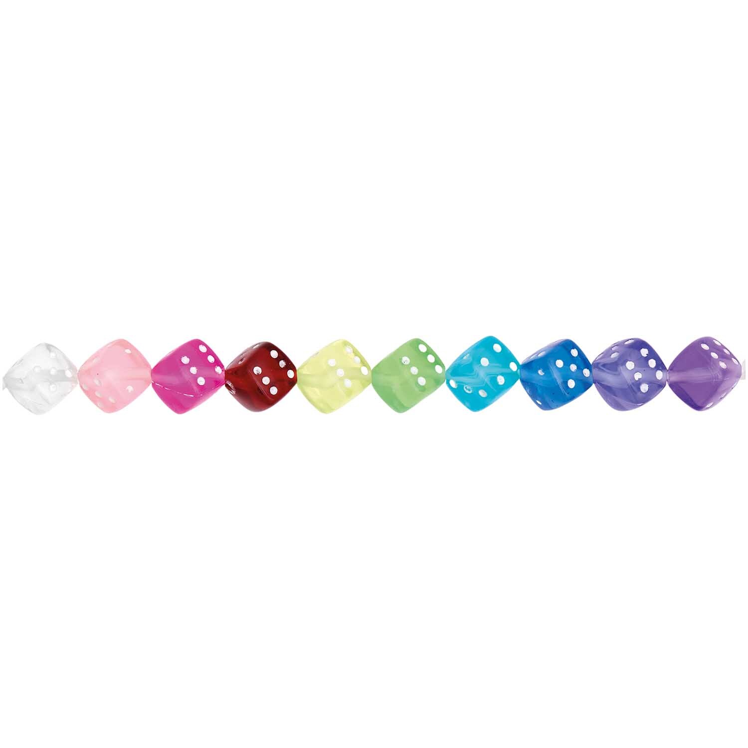 itoshii Perlen Würfel Multicolor von Rico Design, 27 Stück, 8x8x8mm, in verschiedenen Farben.