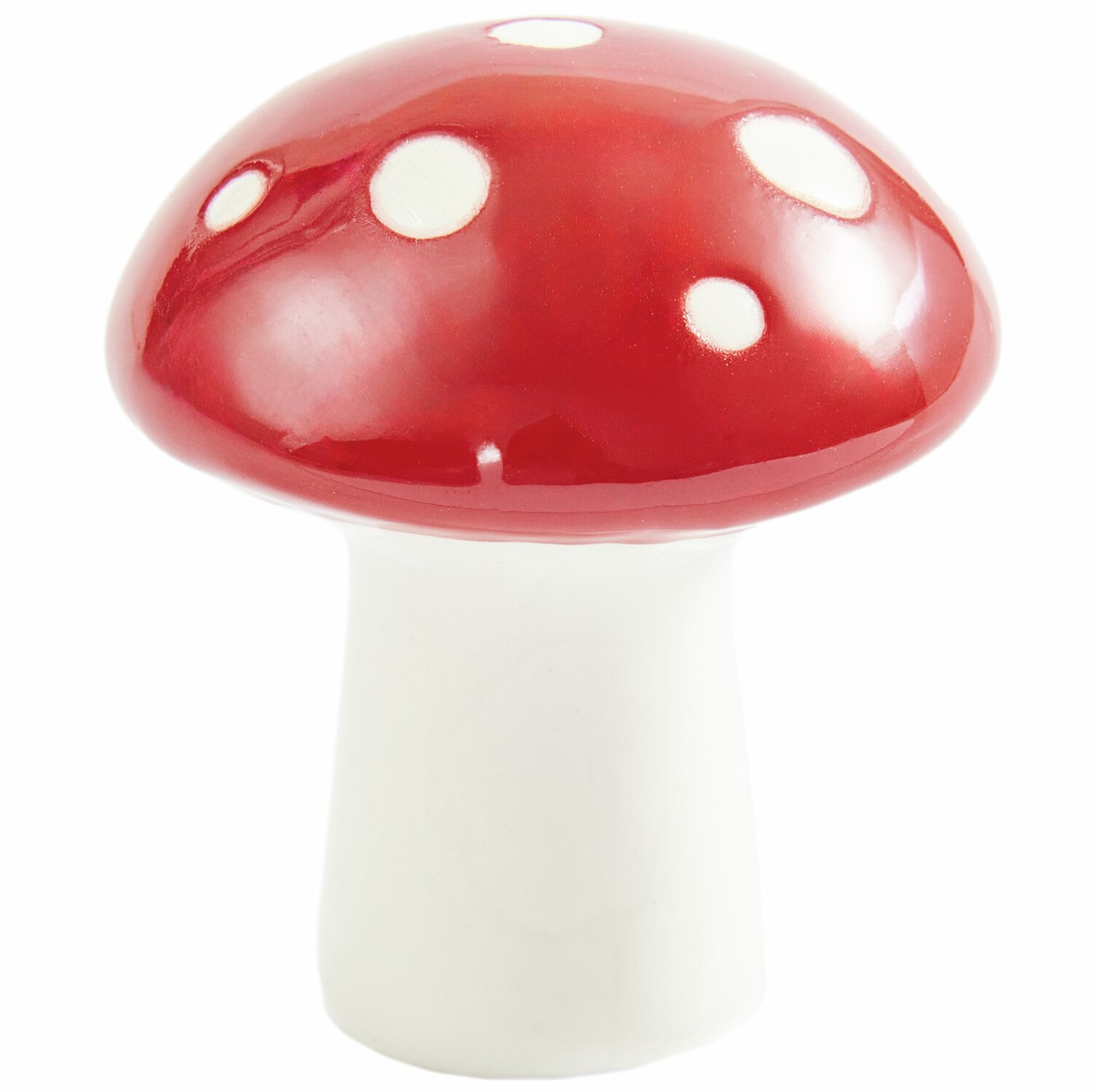 Porzellan Fliegenpilz Rot/Weiß, dekorativer Pilz aus hochwertigem Material, ideal für Wohnaccessoires.