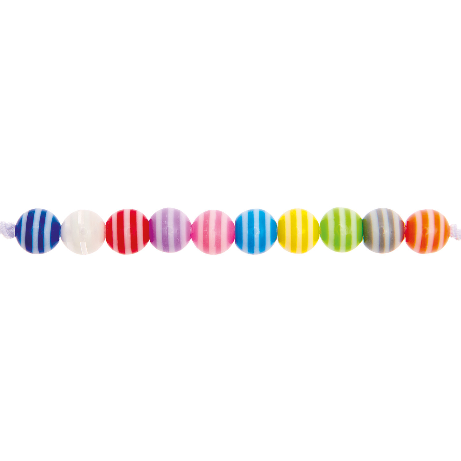 itoshii Gestreifte Perlen multi stripe Mix 6mm, bunte Streifen, 65 Stück, ideal für kreative Bastelprojekte und Schmuckdesign.