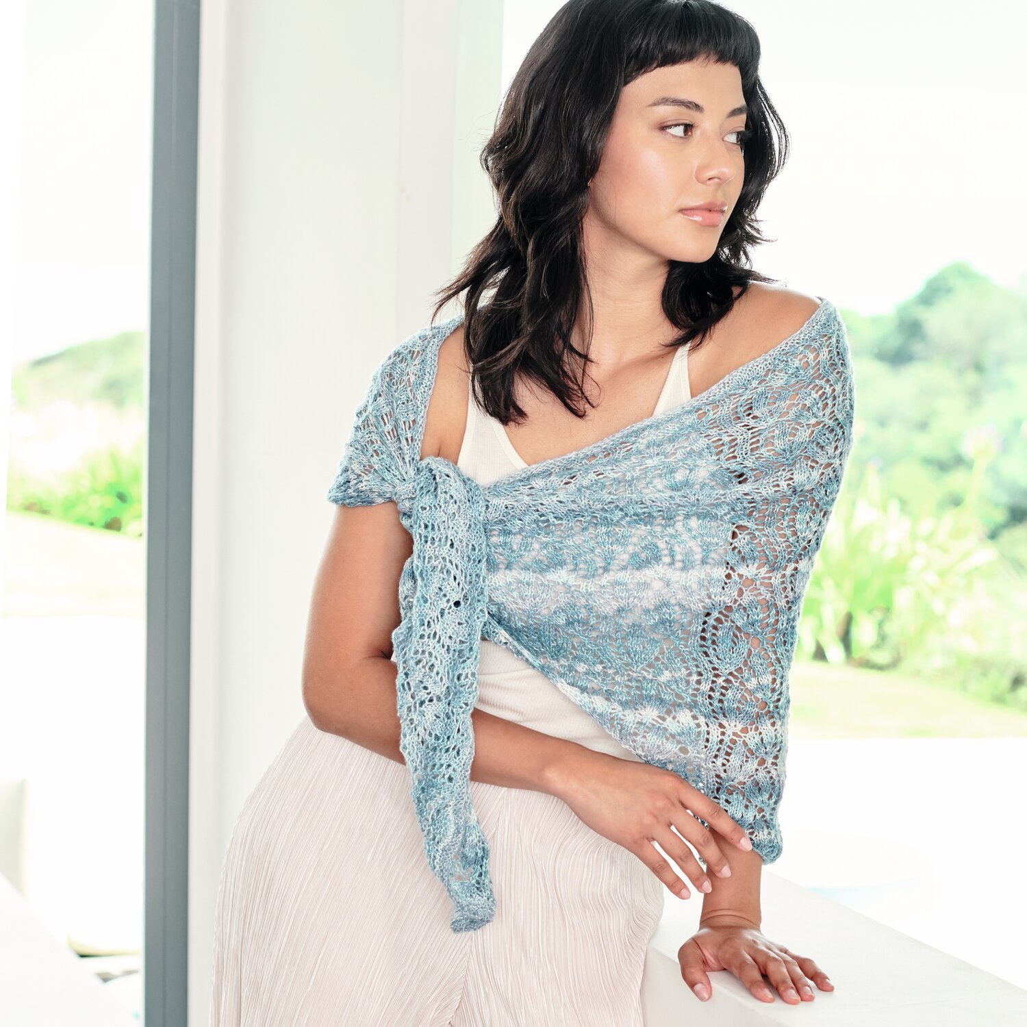 Strickset Dreieckstuch Modell 08 aus Lovewool No. 20 von Rico Design