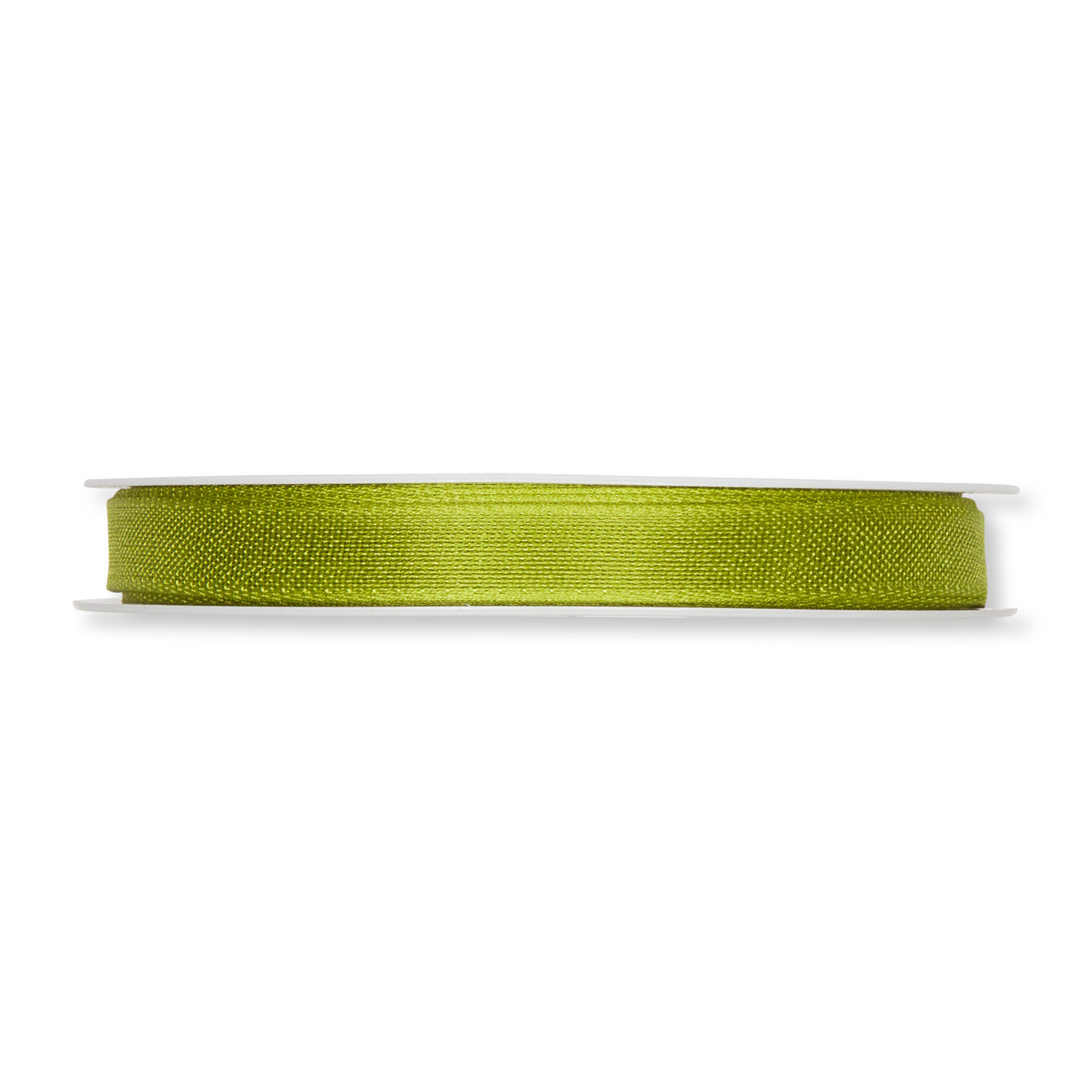 Dekoband in Baumwolloptik 10mm 7m, frühlingsgrün, auf Rolle. Ideal für kreative Bastelprojekte und Dekorationen.