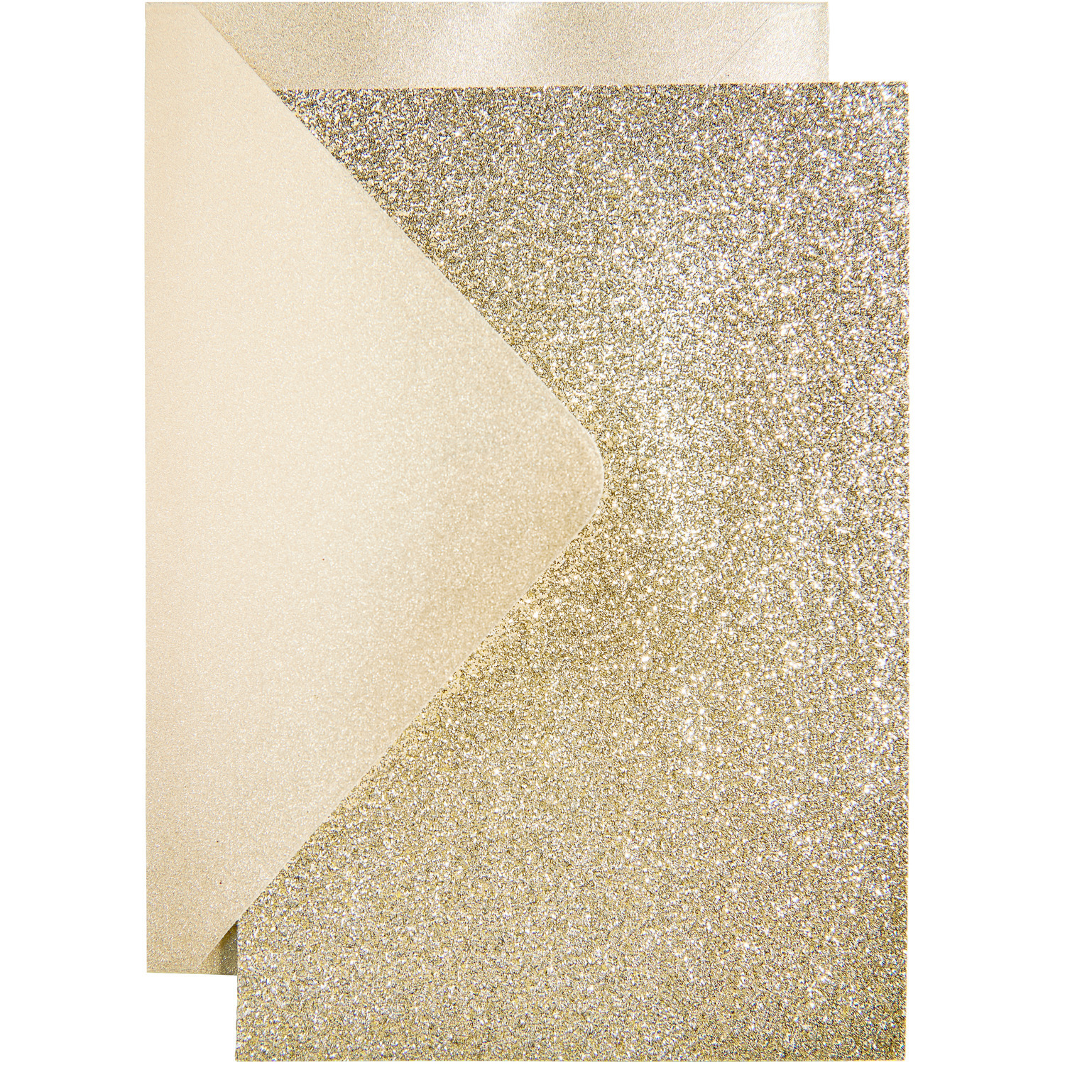 Paper Poetry Karten- und Umschlagset Glitter B6 Gold, 16-teilig, funkelndes Design von Rico Design. Ideal für festliche Anlässe.