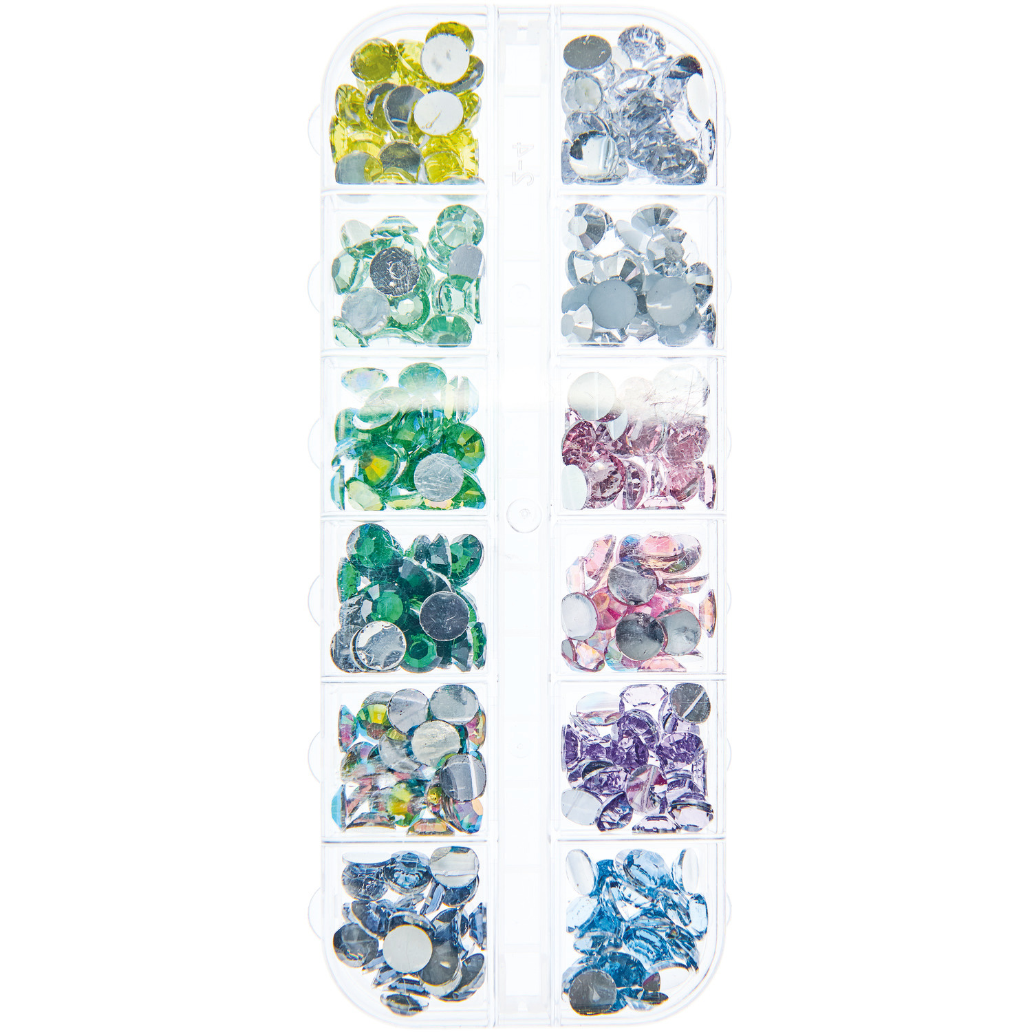 Füllmaterial für Resin Diamanten Pastell Mix in einer transparenten Box von Rico Design, sortiert in verschiedenen Farben. Ideal für kreative Projekte.