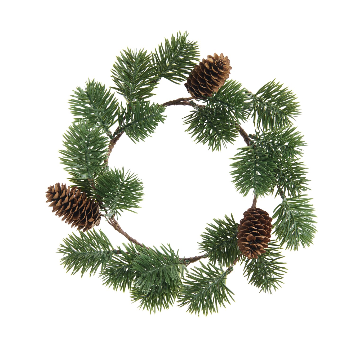 Tannenkranz mit Zapfen, Ø30cm, von Rico Design: Grüner Kranz mit natürlichen Zapfen, ideal für festliche Dekorationen.