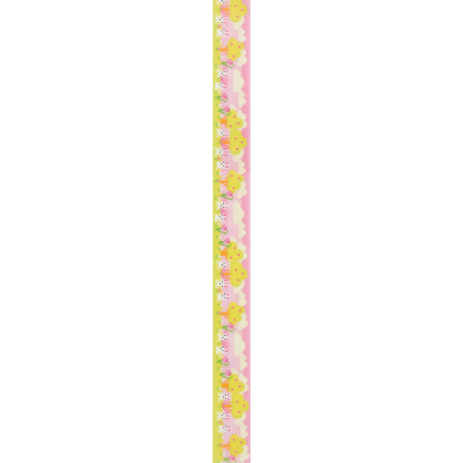 Paper Poetry Tape Landscape rosa mit floralen Mustern in Gelb und Rosa, 2cm breit, 10m lang. Ideal für kreative Projekte.
