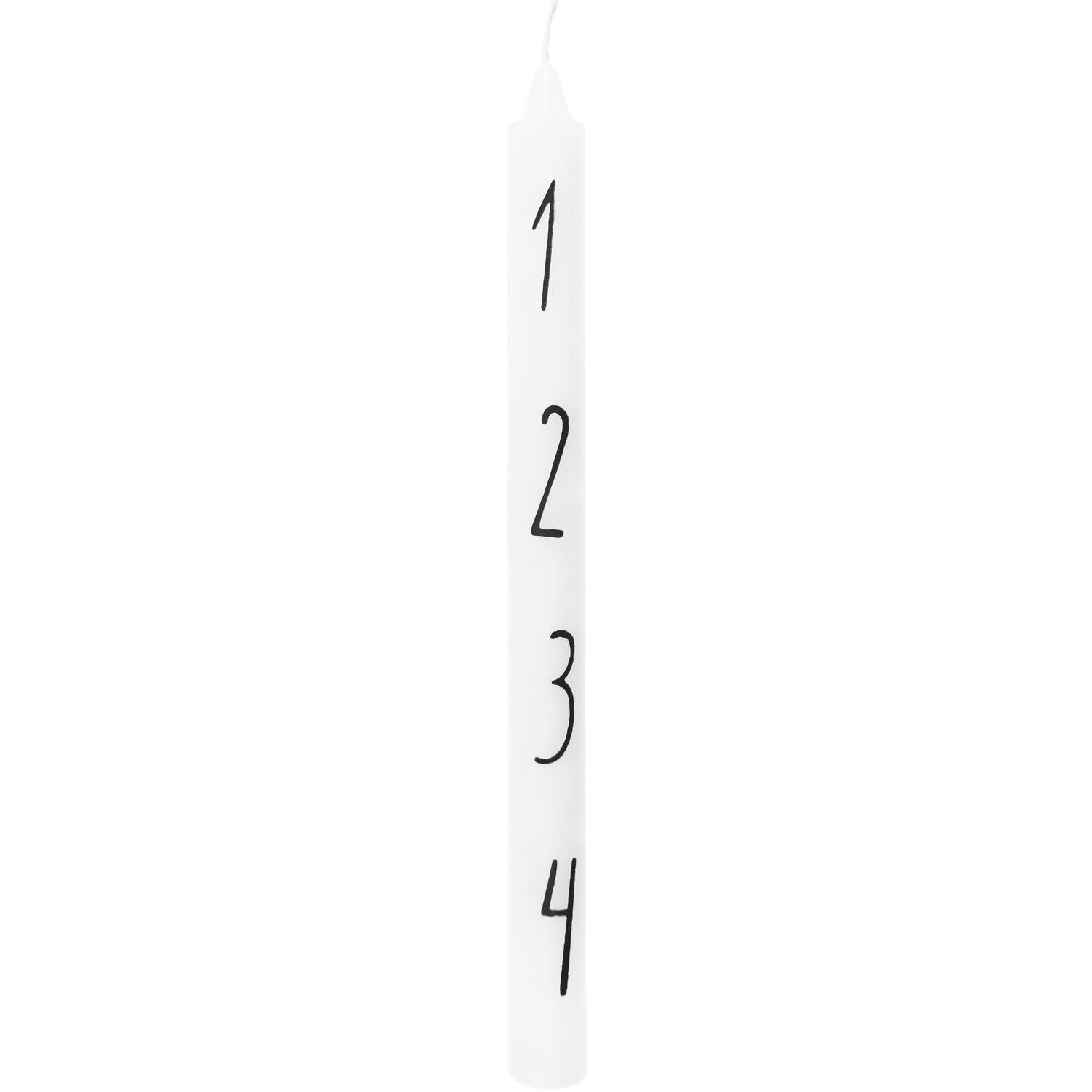 Adventskerze Zahlen 1-4, weiß, von Rico Design, Ø2,2x28cm. Ideal für Adventsdekorationen.