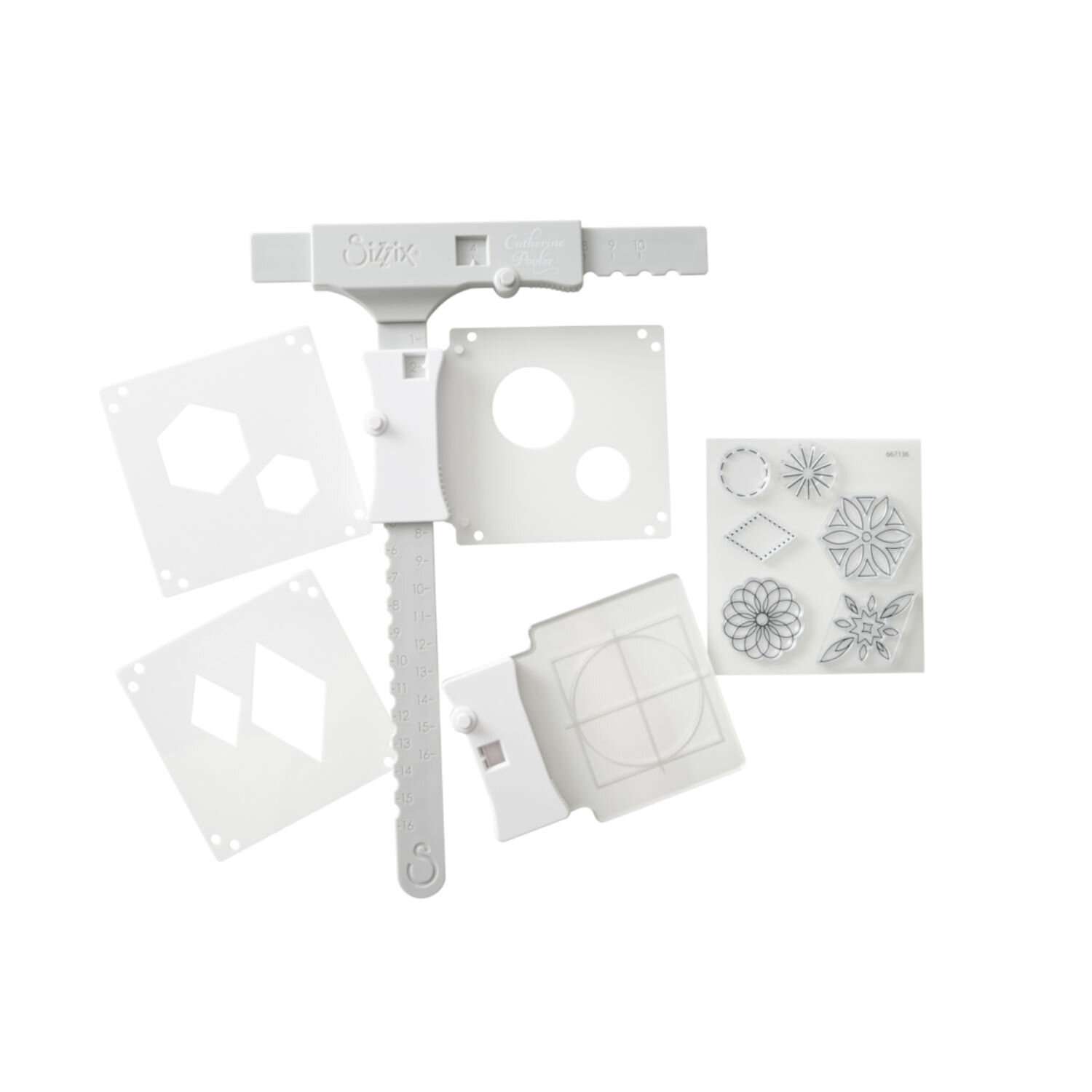 Making Tool Print and Pattern Starter Kit, Sizzix Gestaltungstool mit Schablonen und Prägeformen für geometrische und florale DIY-Muster