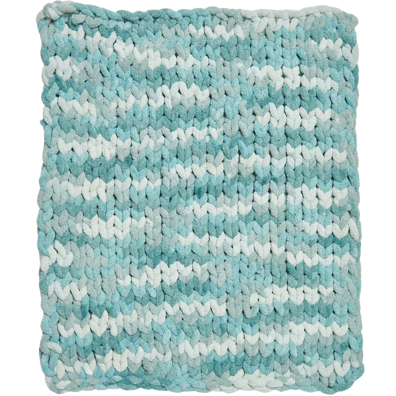 Chenillove Super Big Print: Weiches, gestricktes Textil in Aqua von Rico Design, ideal für kreative Projekte.