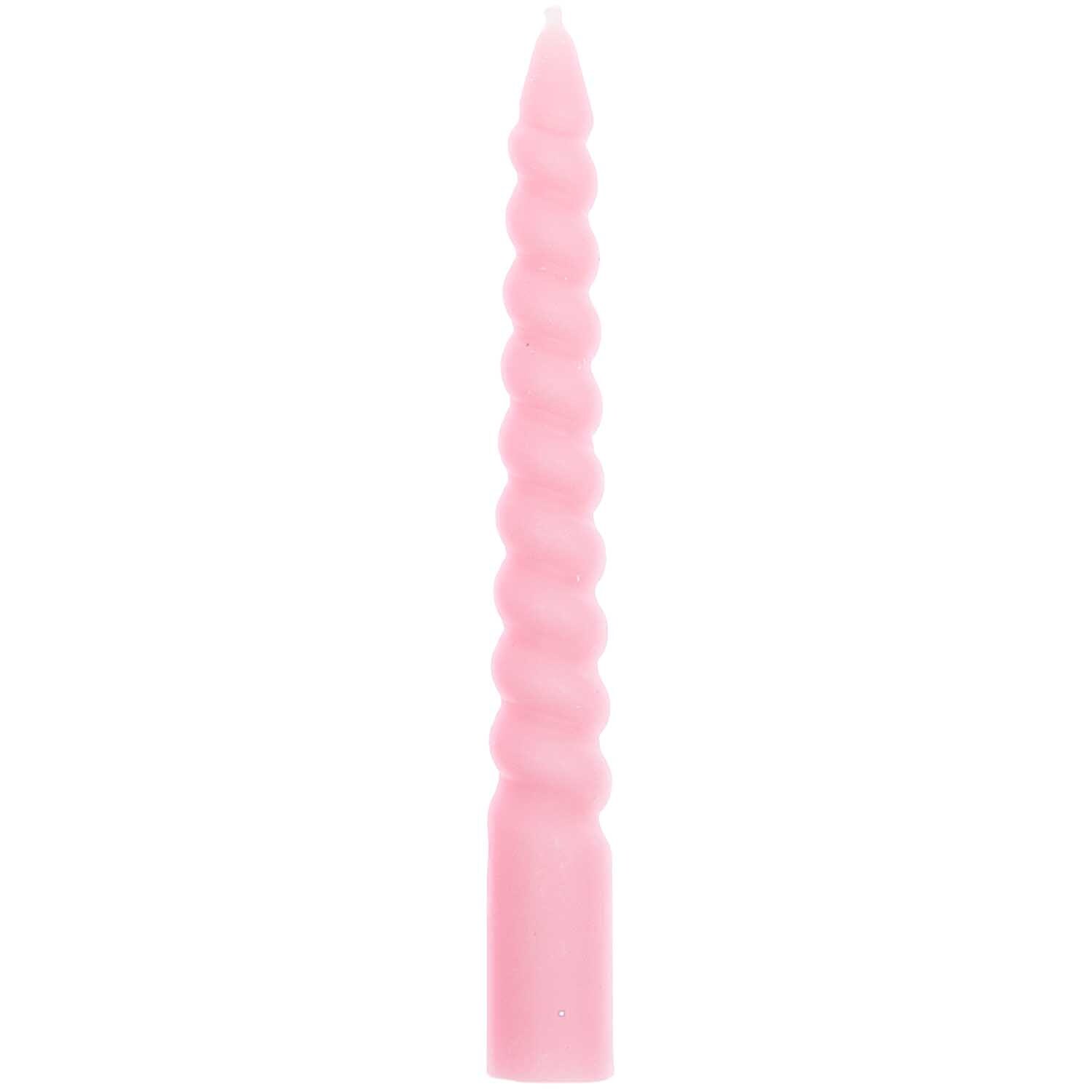 Spiralkerzen 1,2x10cm 10 Stück, rosa, von Rico Design. Elegante, gedrehte Kerze für stilvolle Dekorationen.