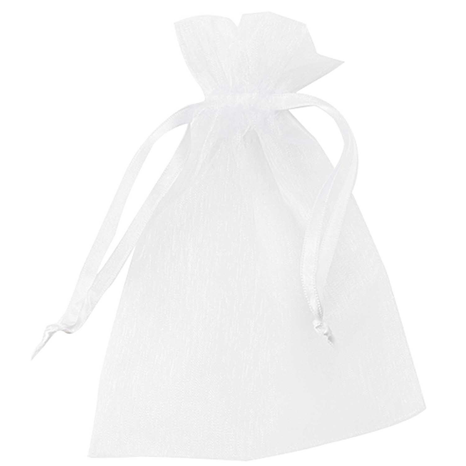 Beutel Organza 17,5x12,5cm 4 Stück: Eleganter, transparenter Beutel mit Schleifen, ideal für Geschenke.