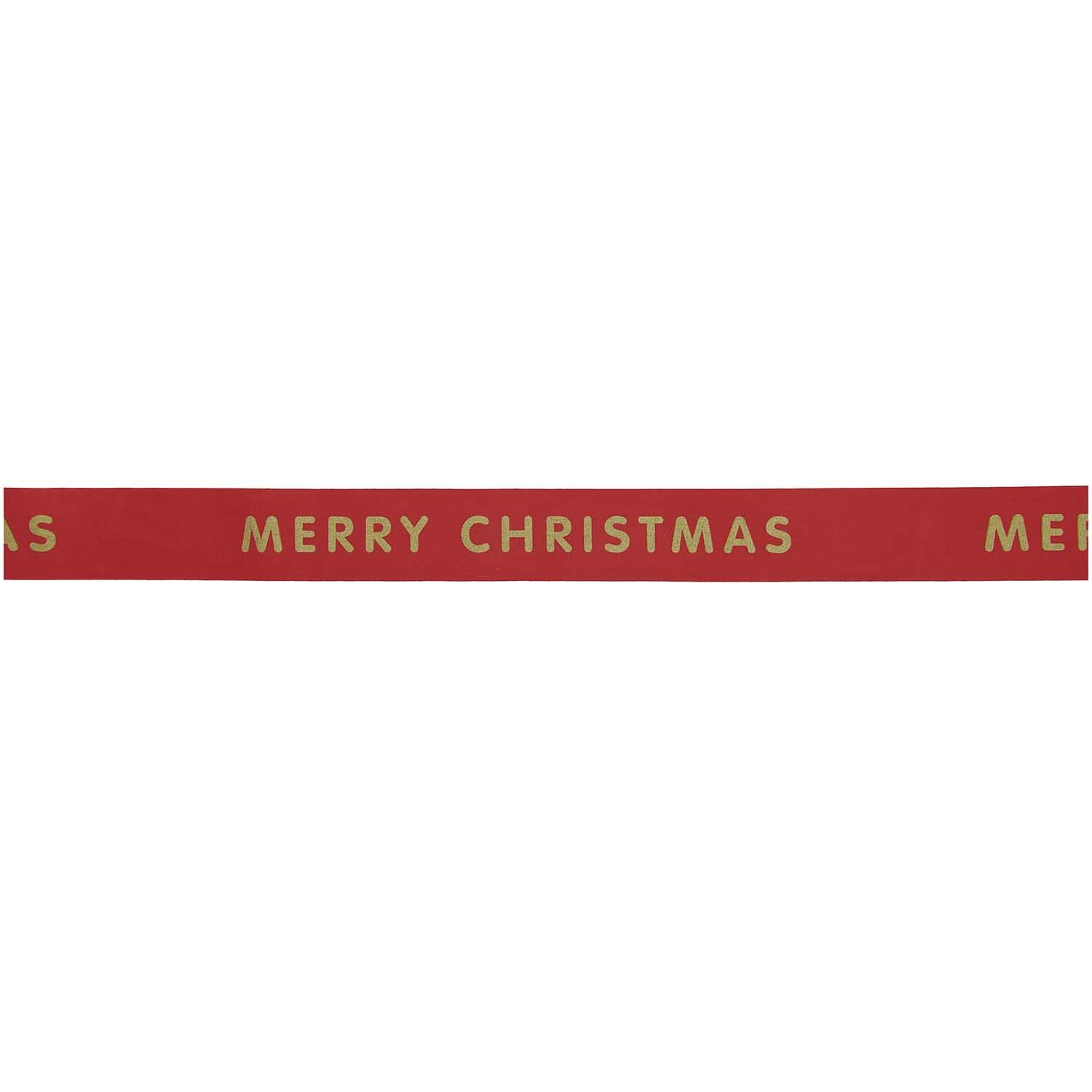 Paper Poetry Taftband mit "Merry Christmas"-Aufdruck in Rot, 38mm breit, 3m lang, von Rico Design.