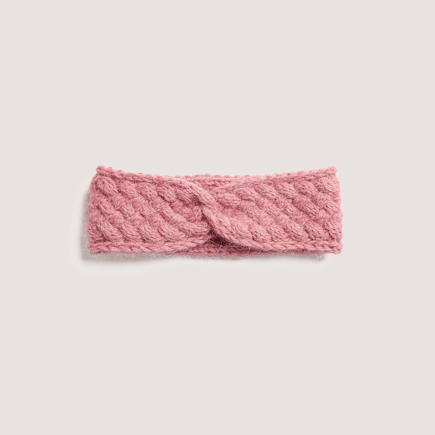 Strickset Stirnband & Mini Tuch Modell 20 & 21 aus Rico Kids 13 in Rosa, weiche Alpaka-Wolle.