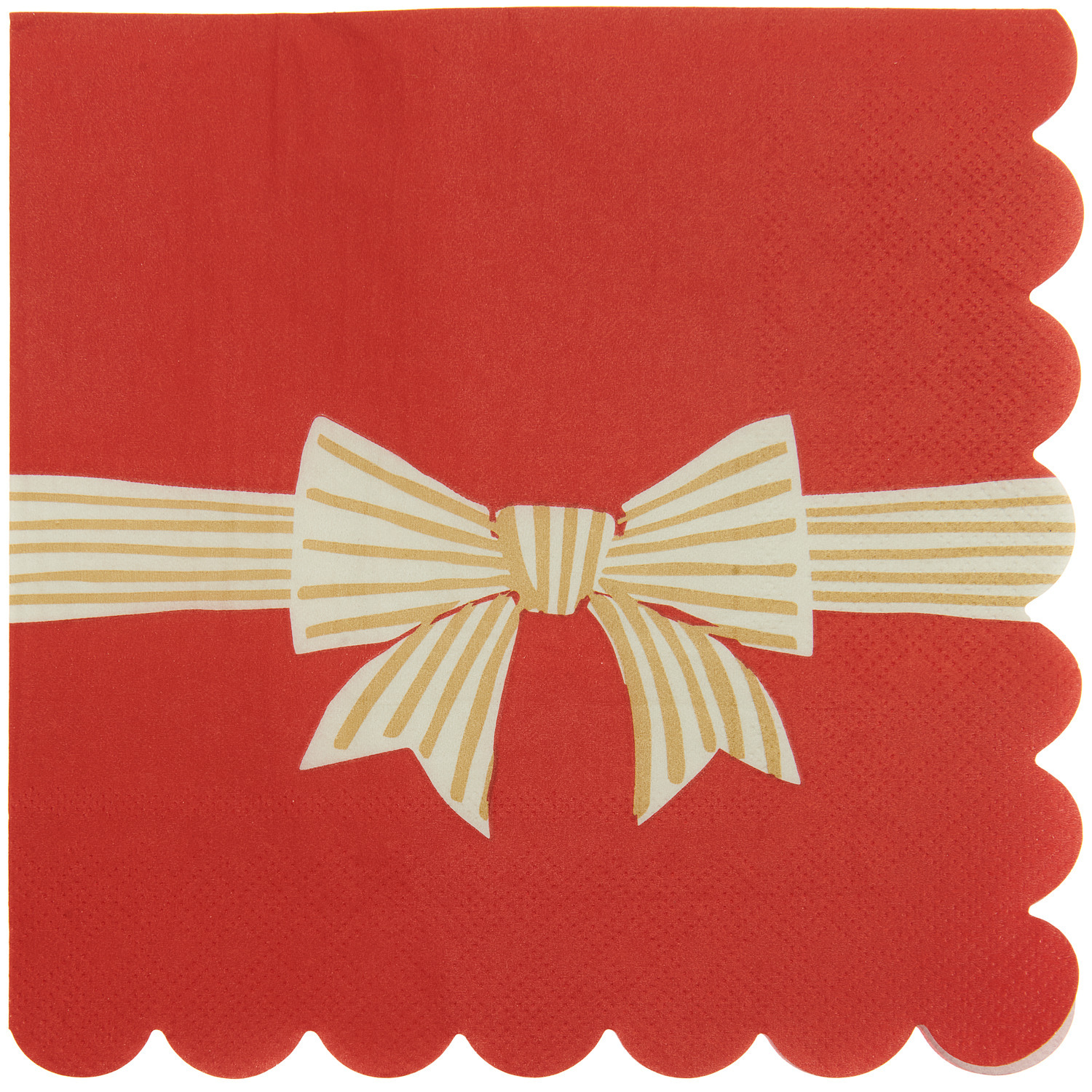 Servietten Schleifenband Rot: Rote Serviette mit dekorativem Schleifenband, 32x31,5cm, 20 Stück. Ideal für festliche Anlässe.