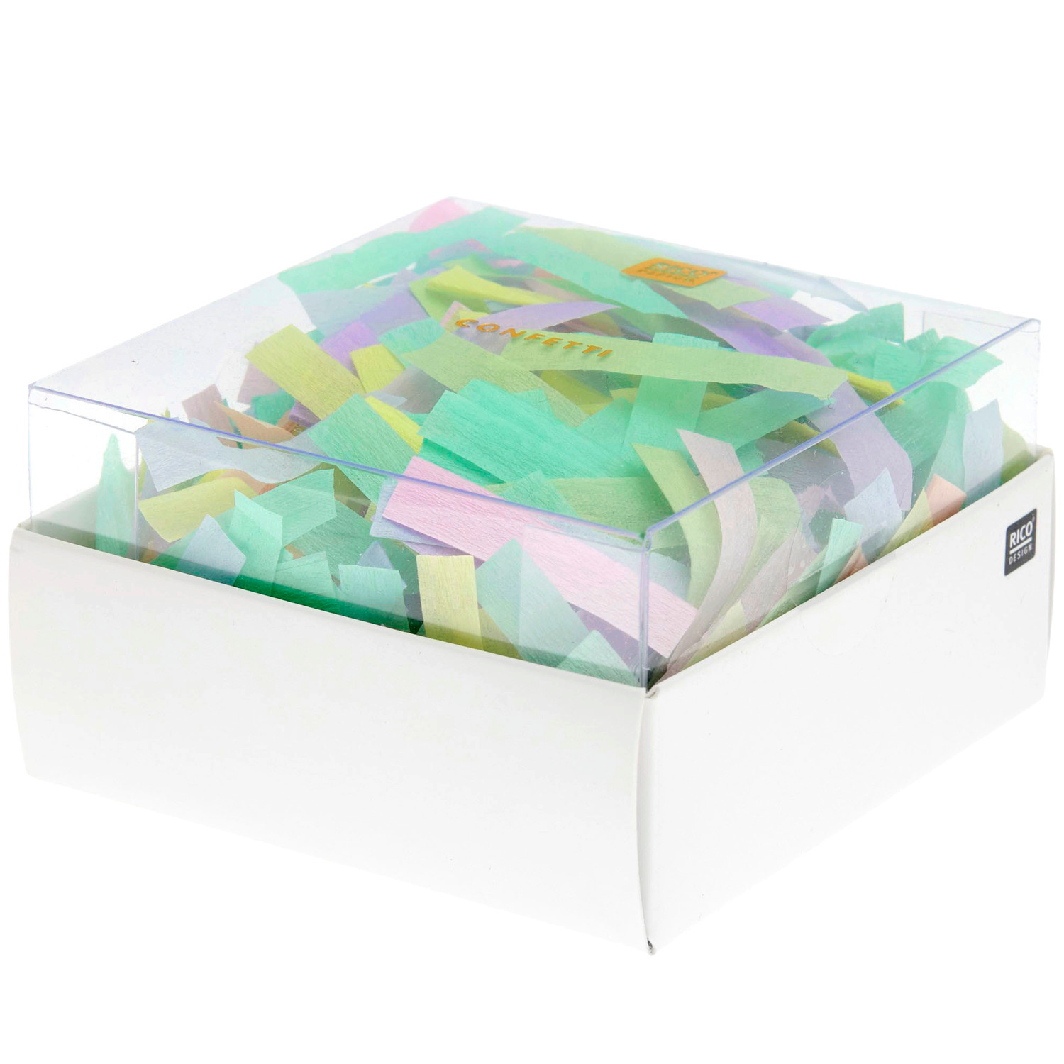 Krepp-Konfetti Regenbogen Pastell Mix 7x35mm 15g von Rico Design