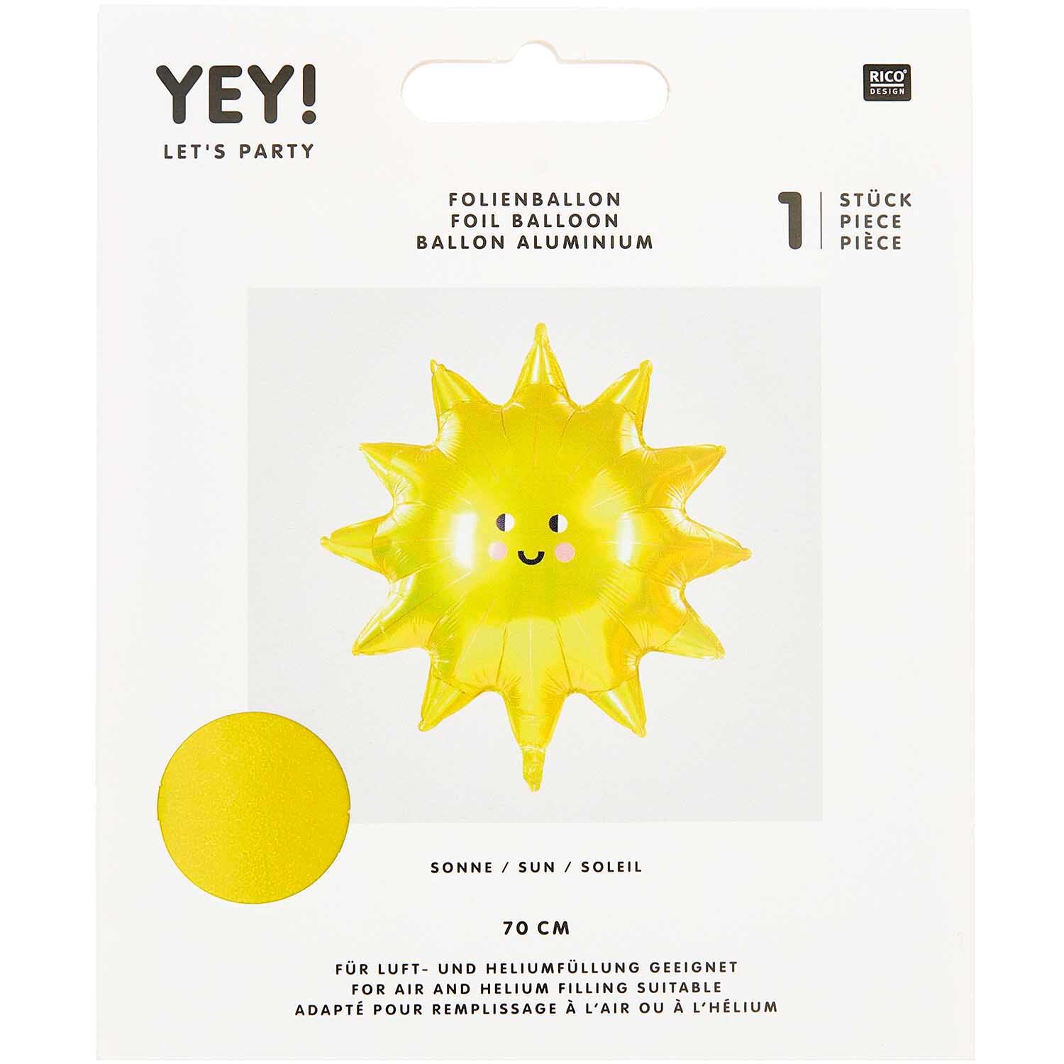 Folienballon Sonne 70cm von Rico Design